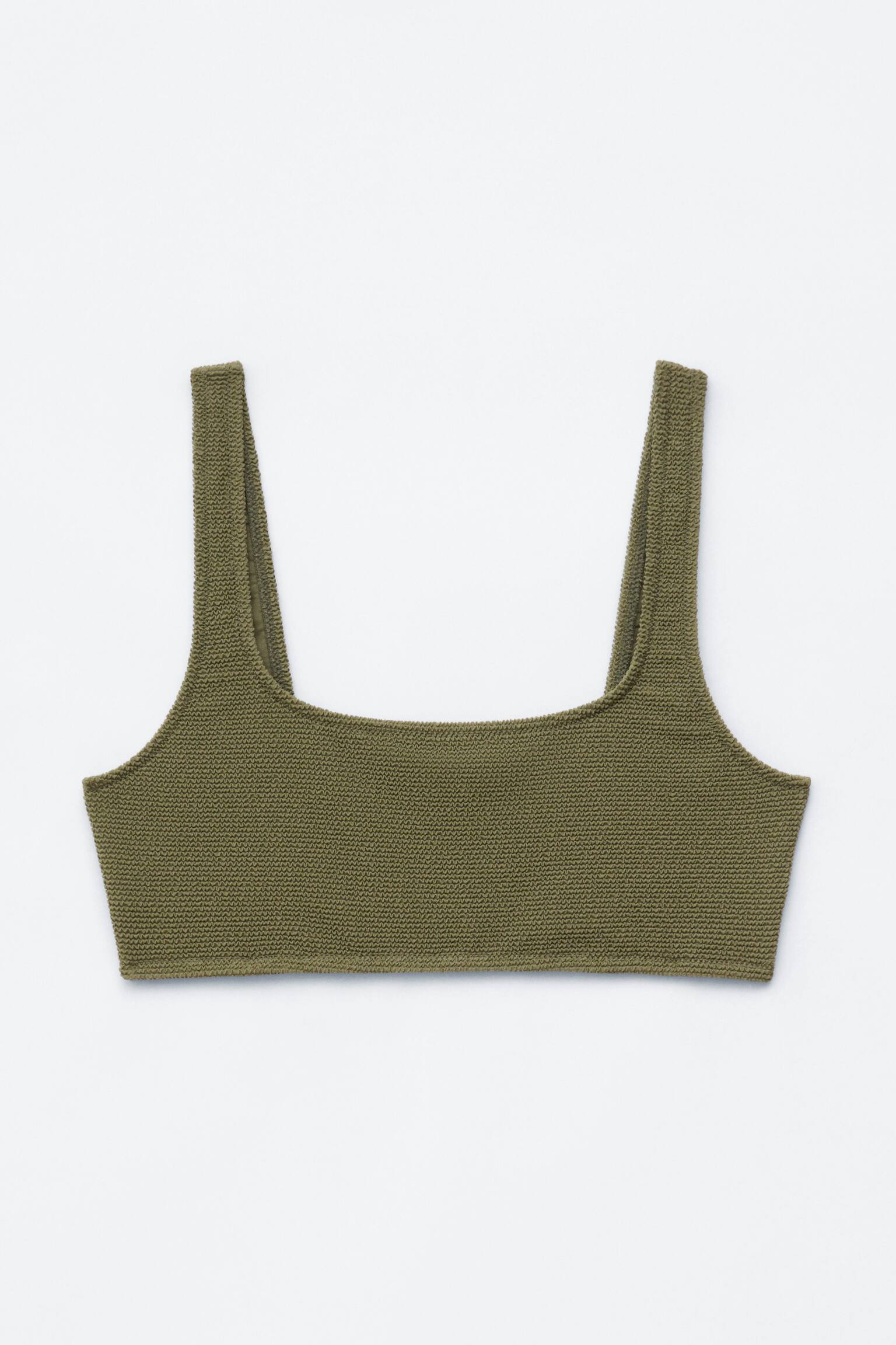 Teksturowana góra od bikini - Zielony khaki/Ciemnobrązowy/Czerwony - 2