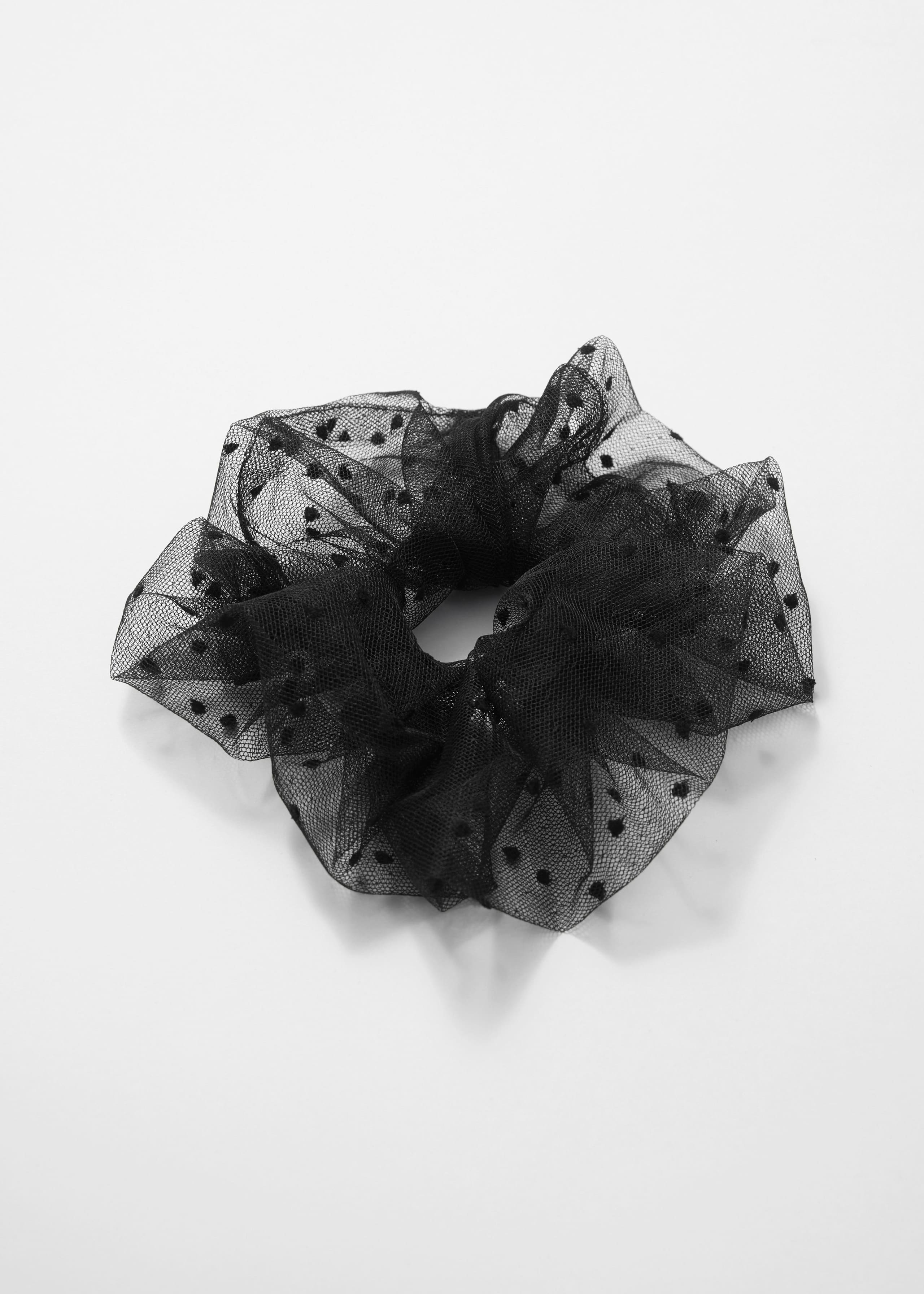 Image of Polka-Dot Mesh Scrunchie