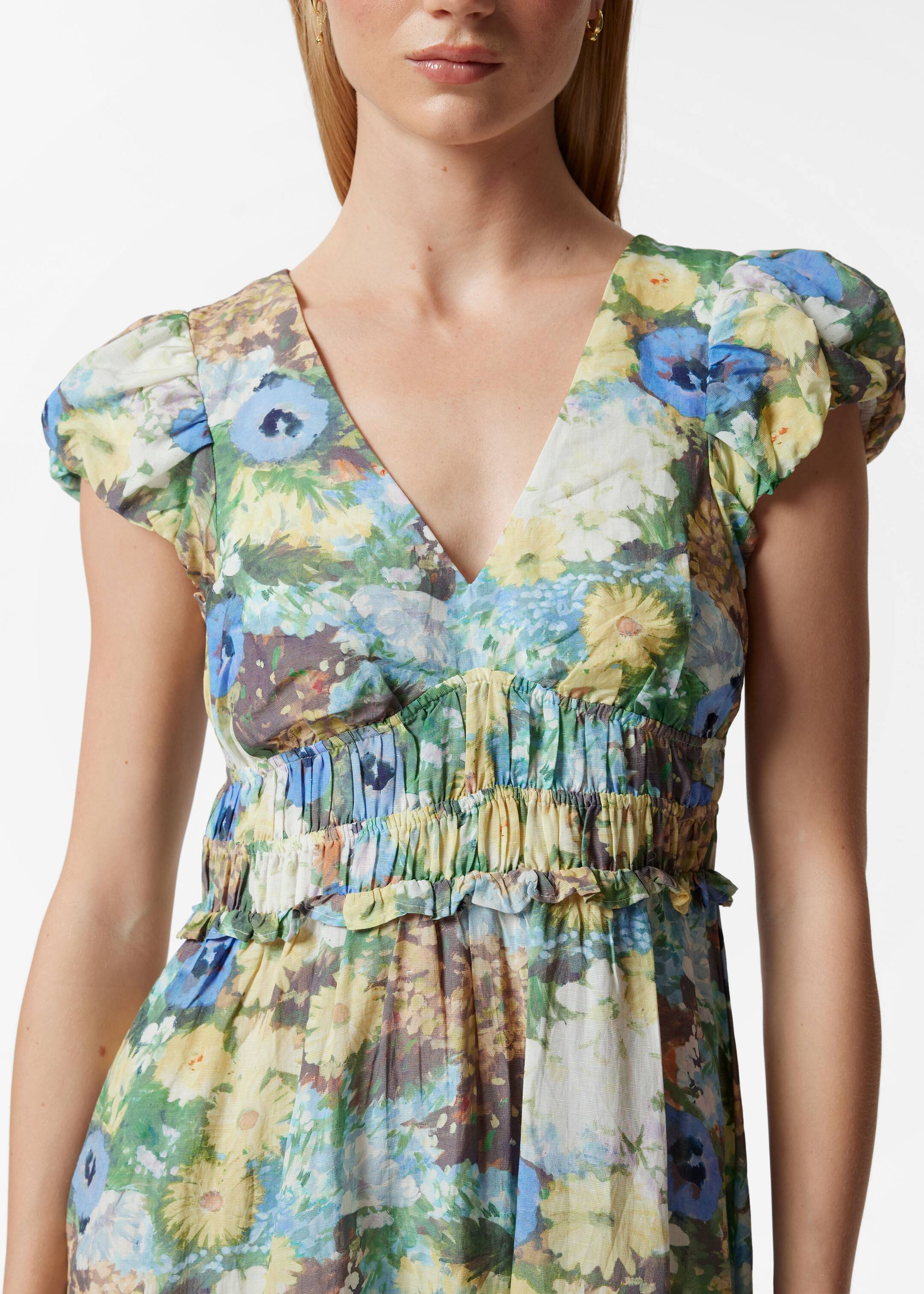 Nagyobb kép megtekintése: Puffos ujjú midi ruha - Floral - NŐI | H&M HU 2