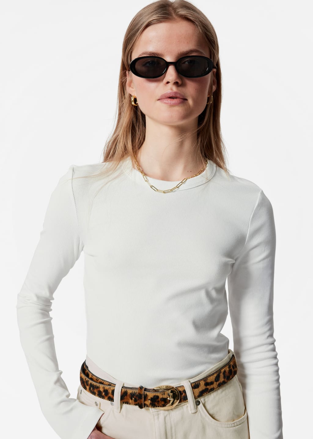 Haut côtelé - Blanc - Lookbook