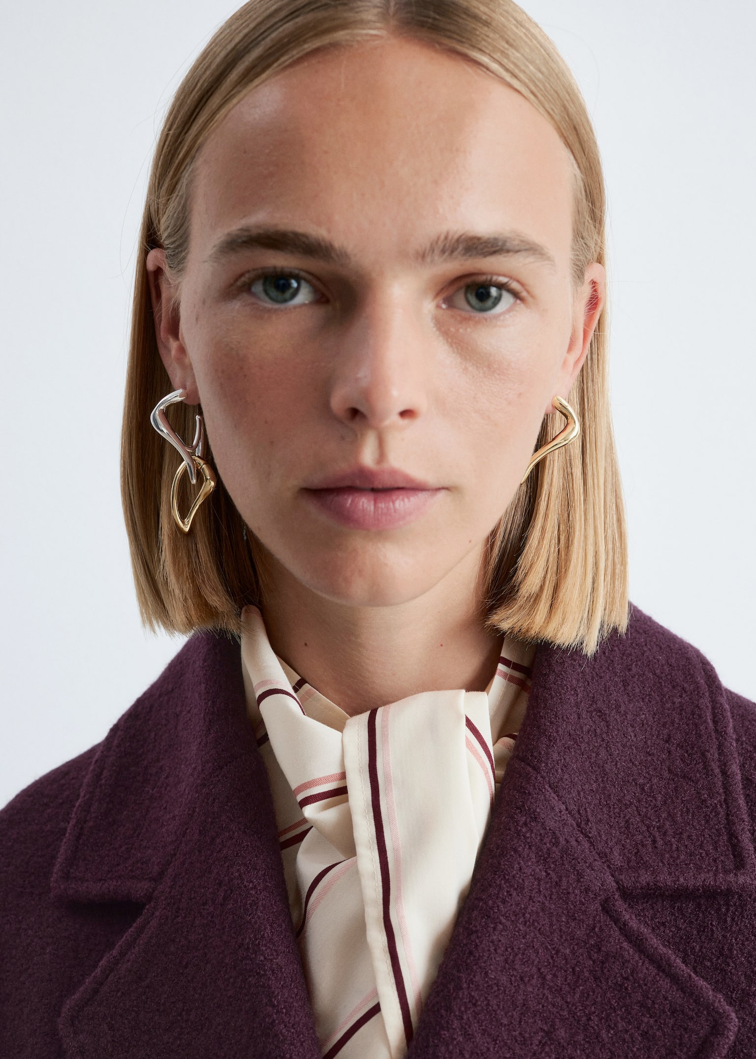 Mismatched Sculptural Earrings - Gold/Silver