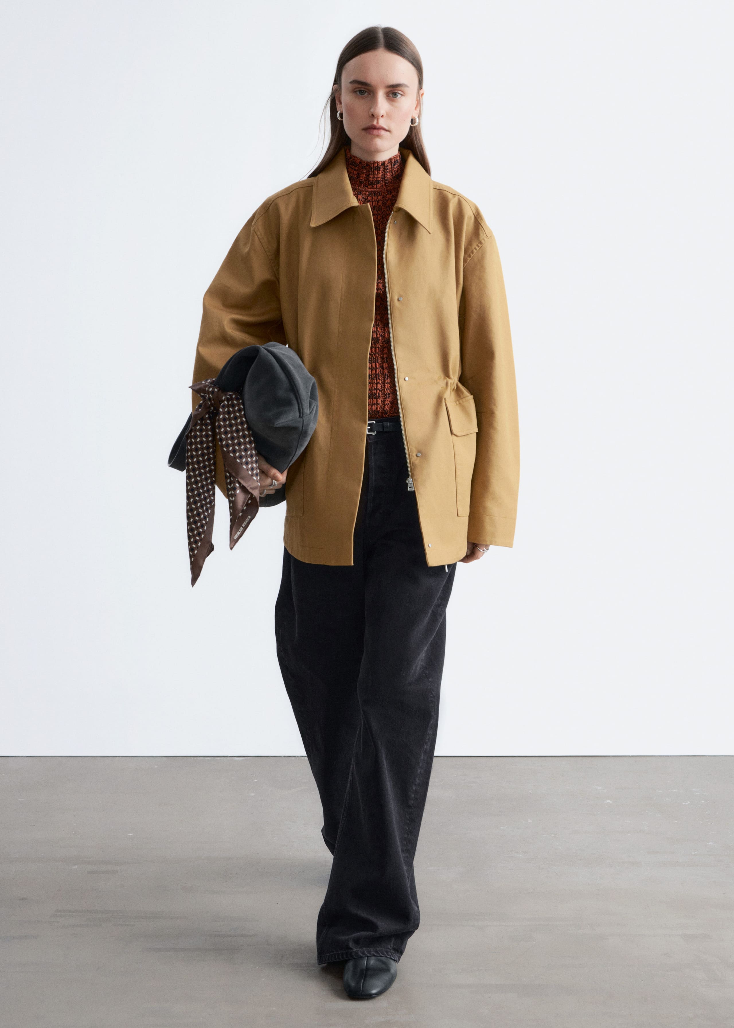 Image of Oversized Drawstring Utility Jacket