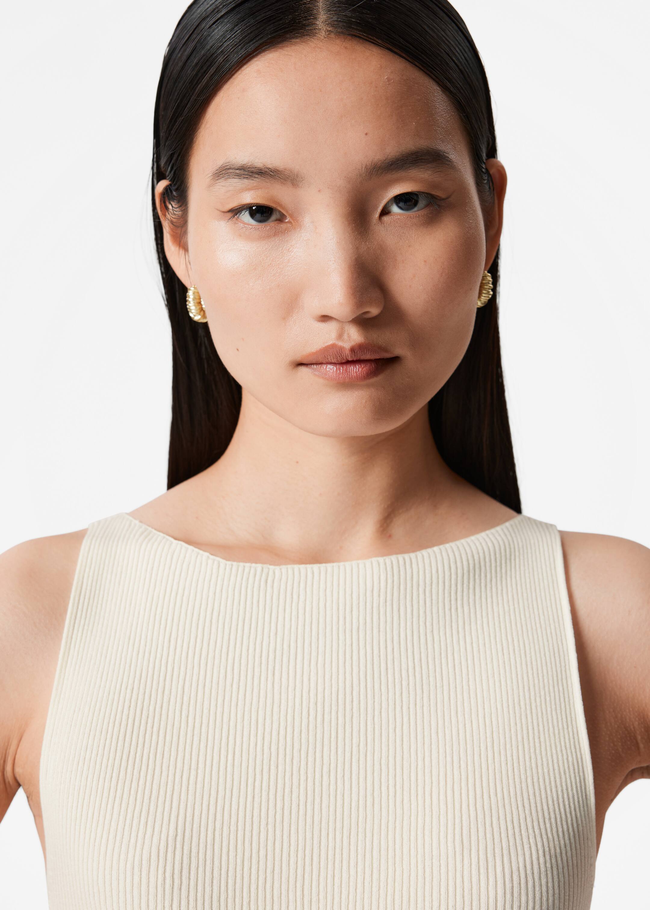 Se større billede: Ribstrikket tanktop - Hvid - DAME | H&M DK 3