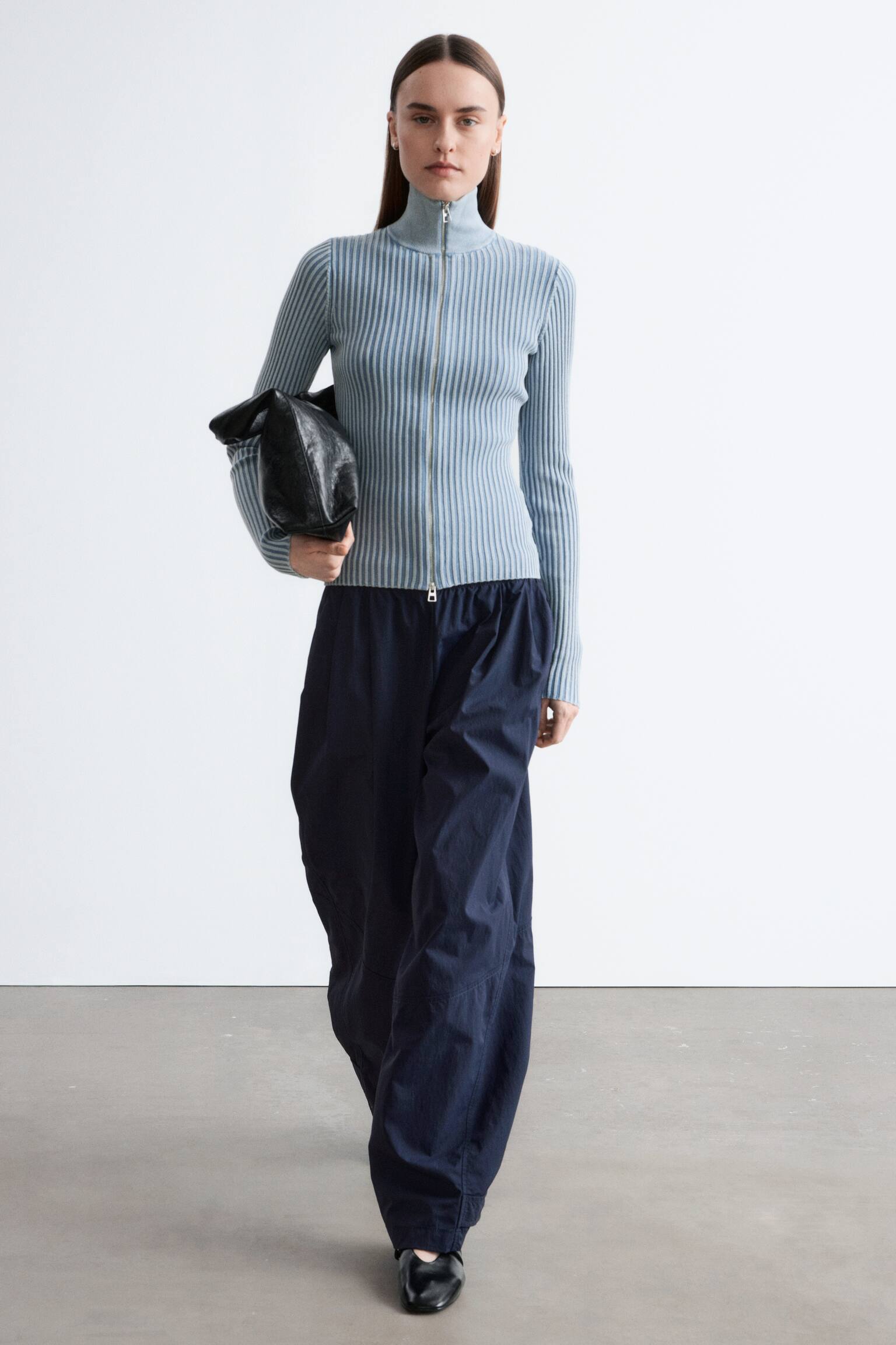 Utility bő szárú nadrág - Sötétkék - 7