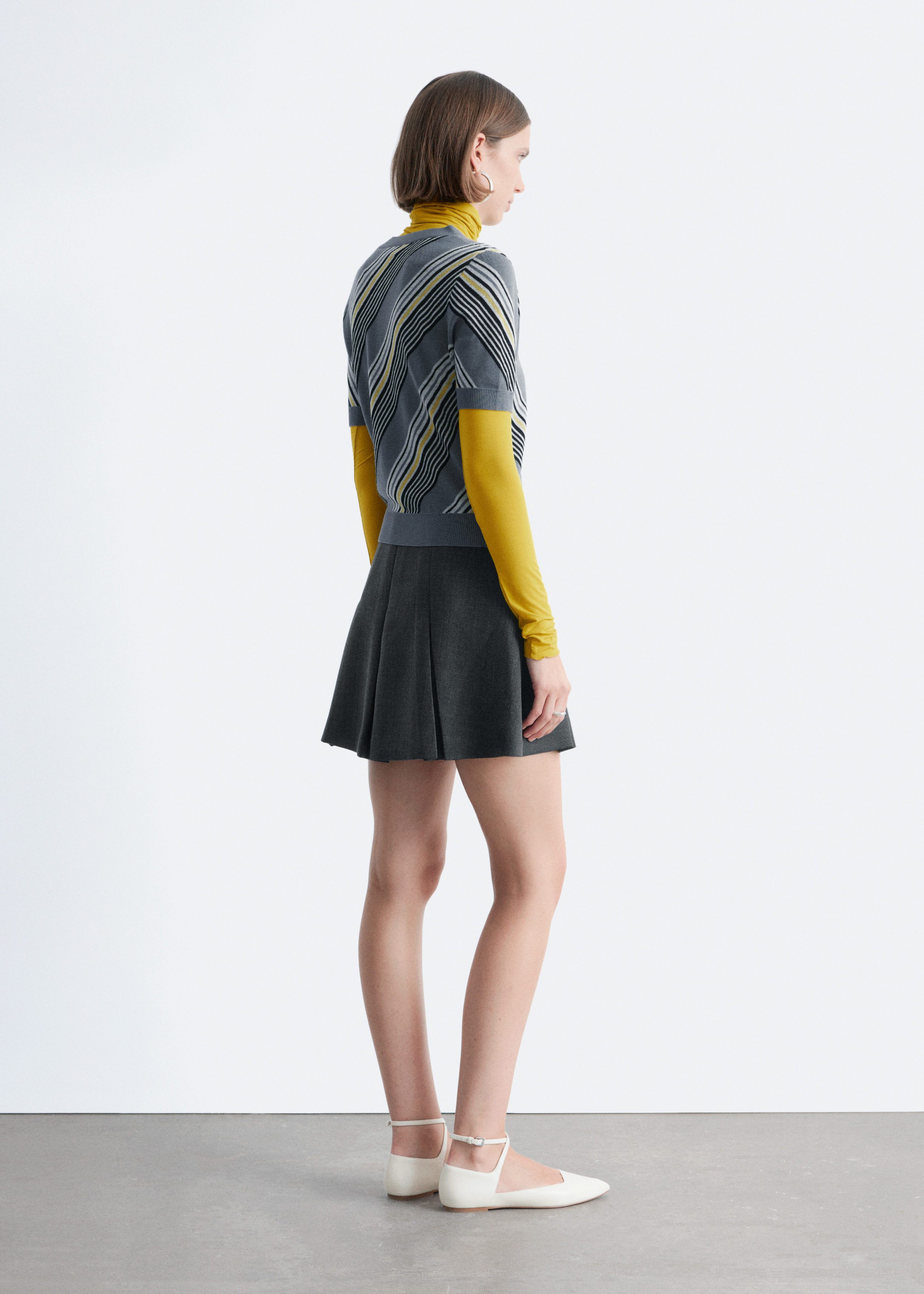 Pleated Wool Mini Skirt - Dark Grey - & Other Stories US