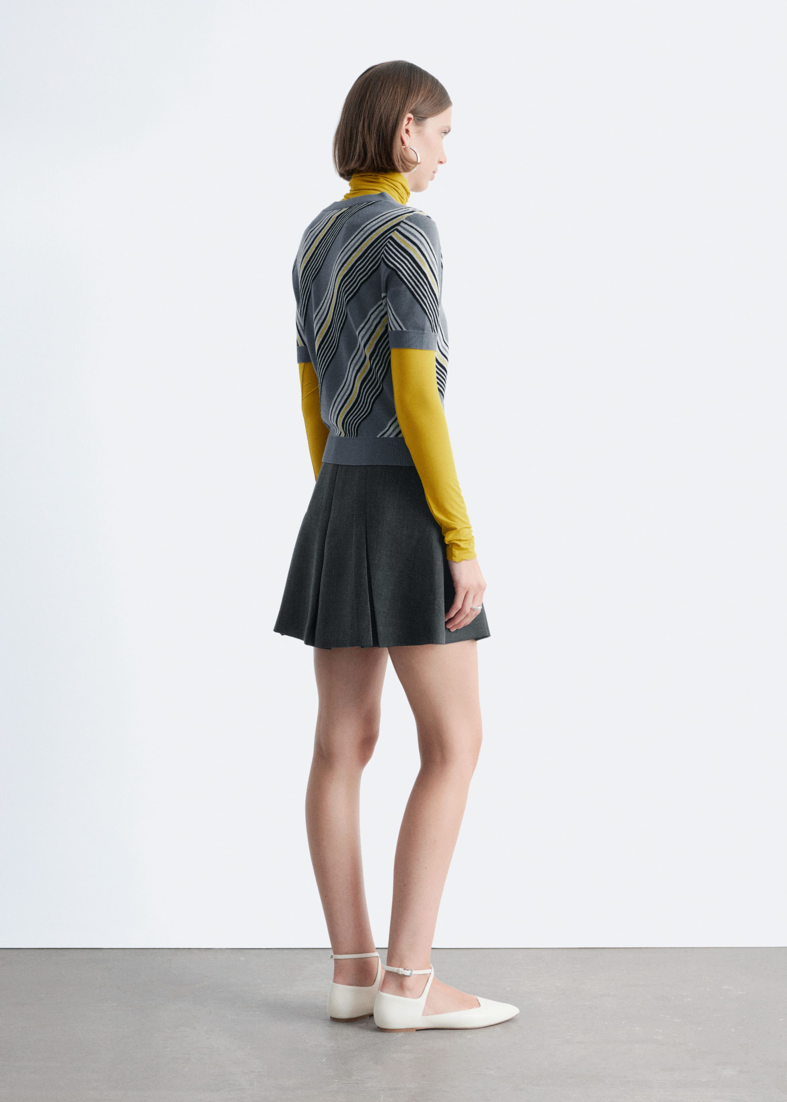 Image of Pleated Wool Mini Skirt