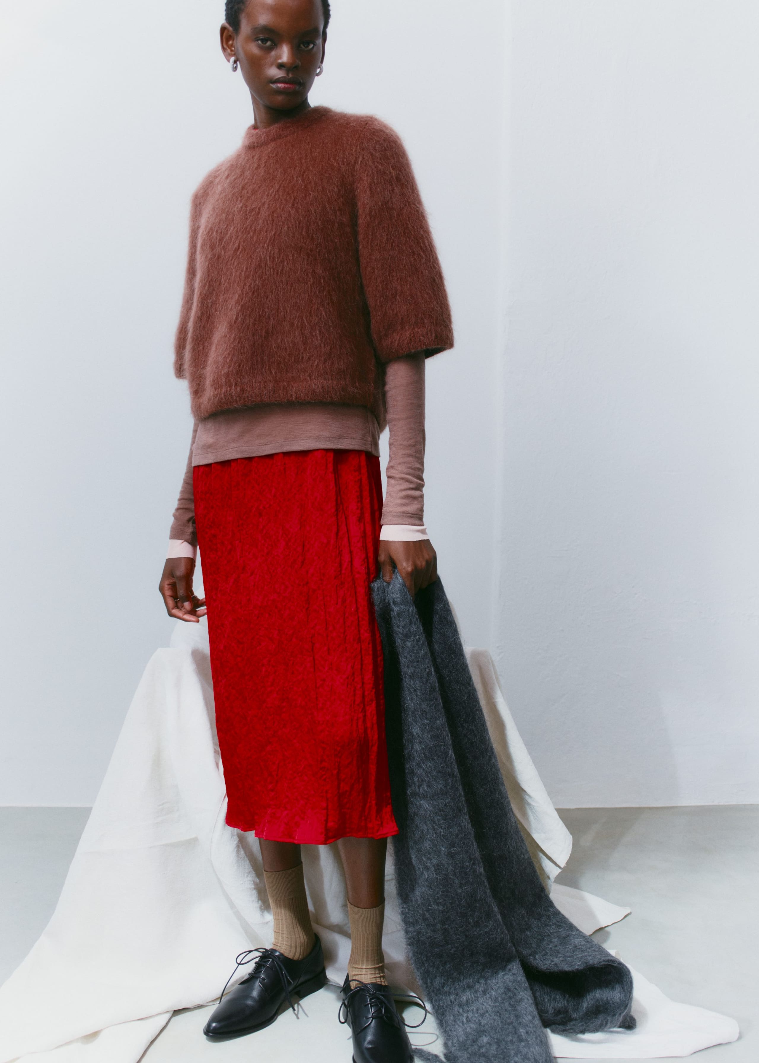 Image of T-shirt en maille de mohair mélangé