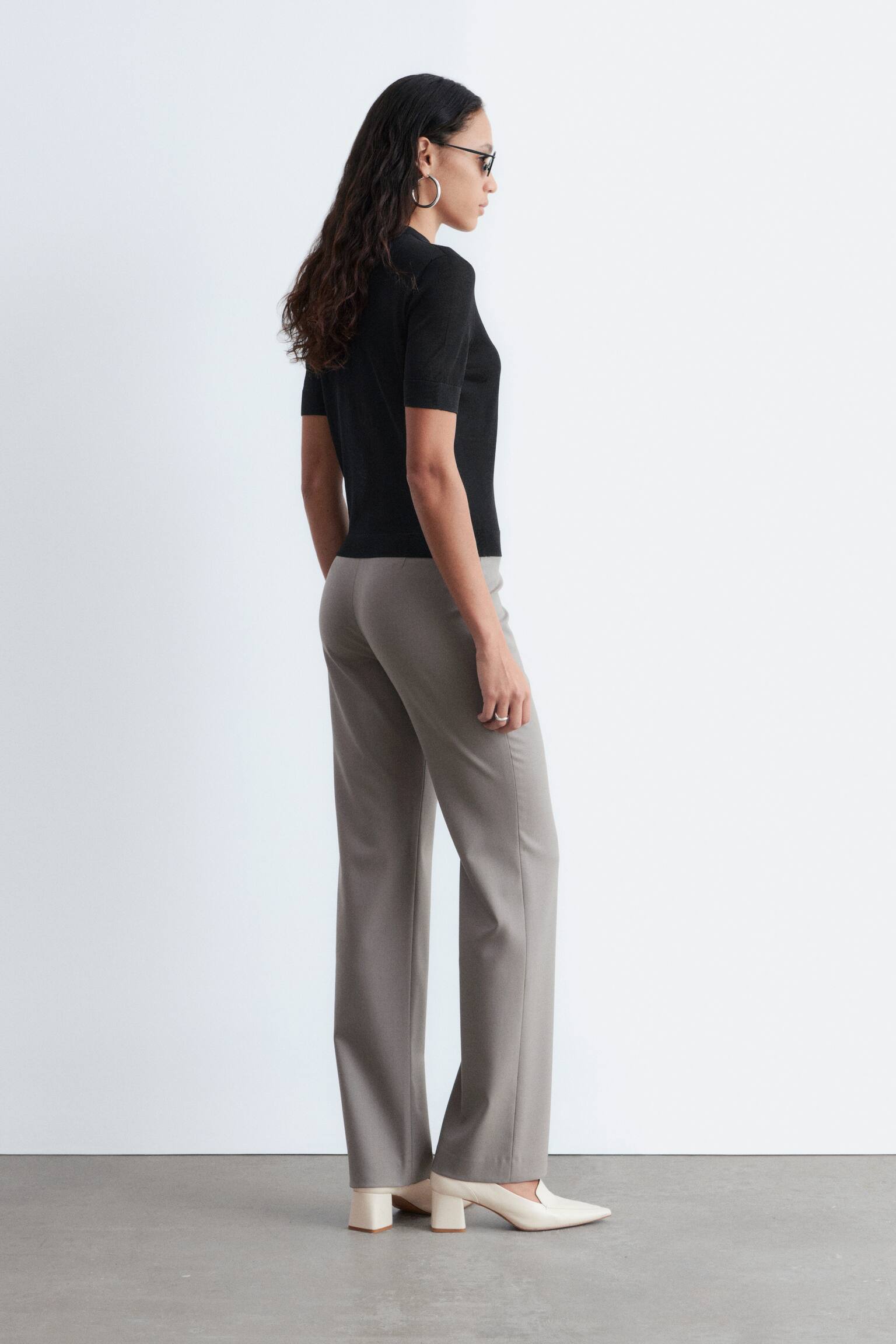 T-shirt in maglia fine - Nero/Blu brillante/Beige - 5