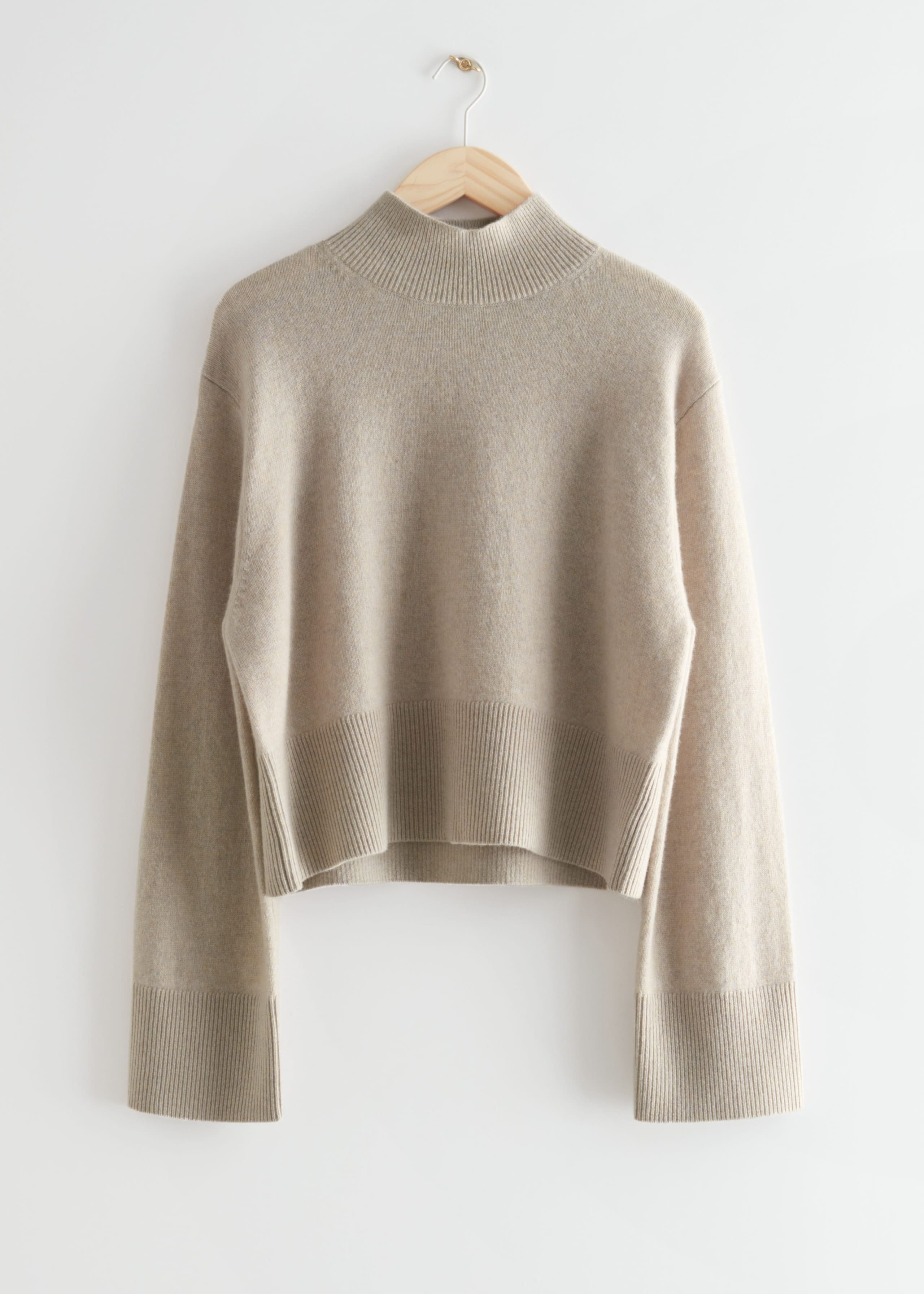 Mock Neck Knit Sweater - Black - Bodegón