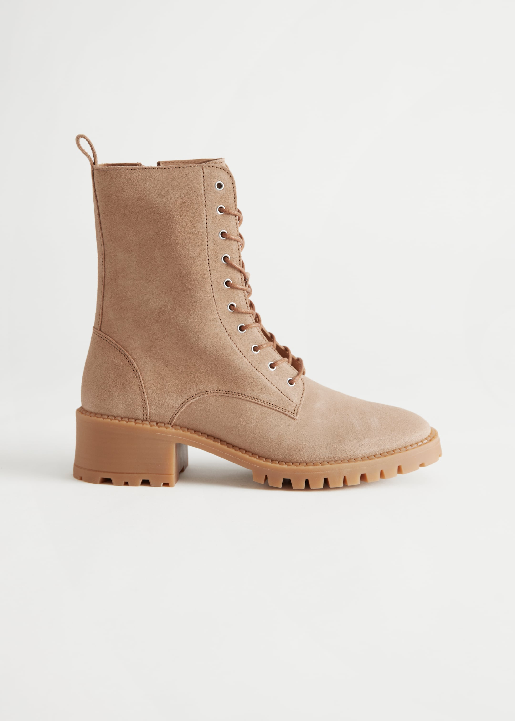 Größeres Bild ansehen: Utility-Boots aus Leder mit Absatz - Beige/Veloursleder - Ladies | H&M DE 2