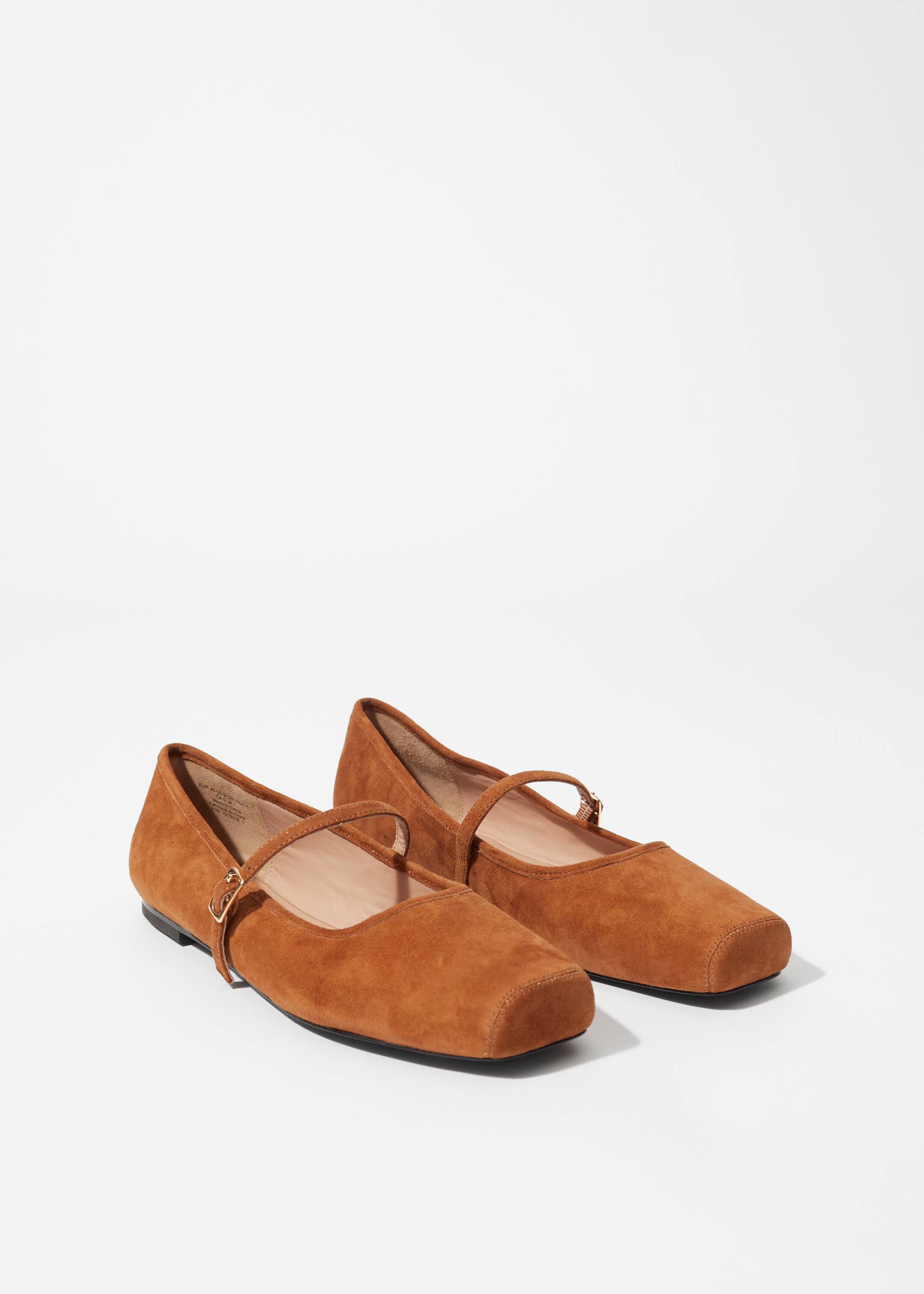 Προβολή μεγαλύτερης εικόνας: Square-Toe Ballet Flats - Καφέ Σουέτ - Ladies | H&M GR 2
