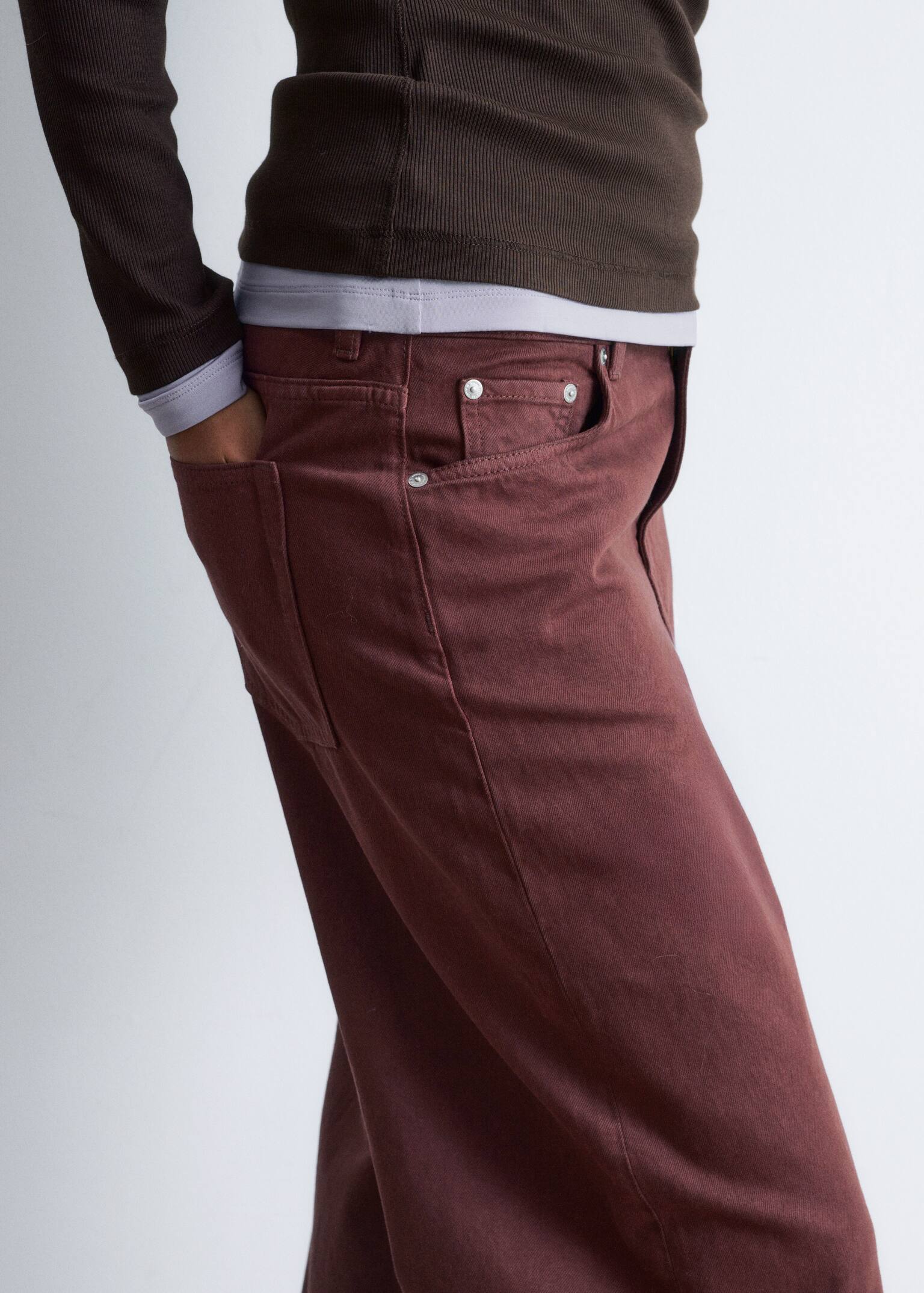 Relaxed Wide-Leg Jeans - Marrón óxido/Verde caqui/Beige/Amarillo claro - 7
