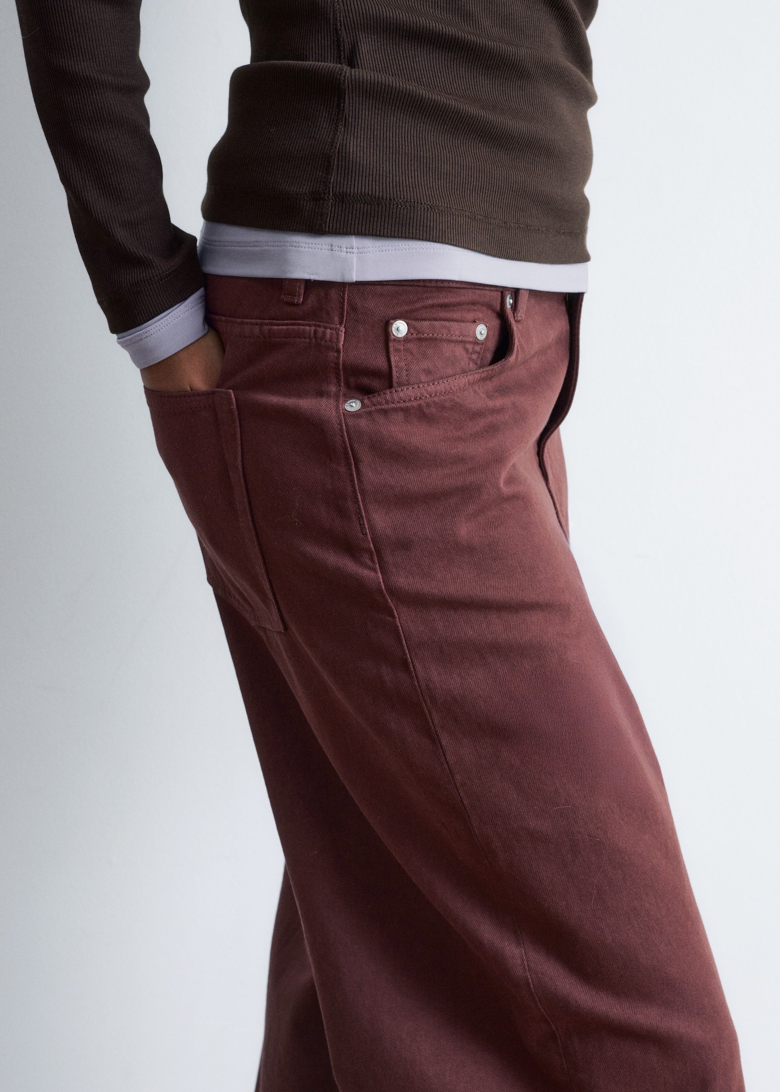 Relaxed Wide-Leg Jeans - Roestbruin/Kakigroen/Beige/Black/Lichtgeel/Light blue/Roze - 7