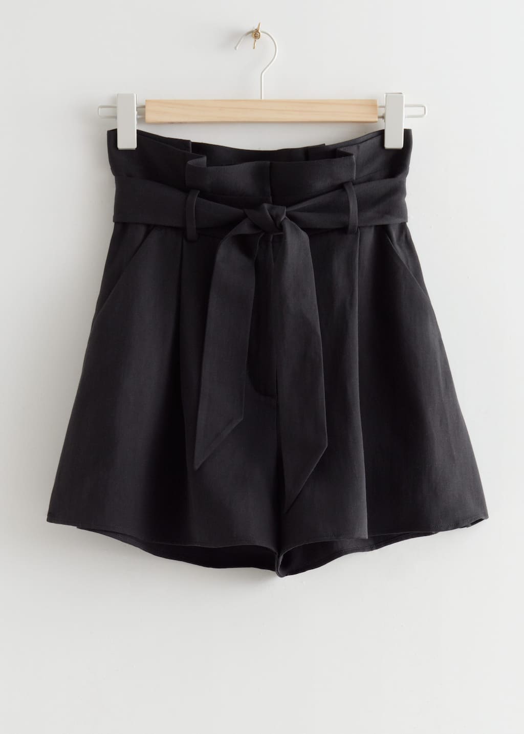 Paperbag Waist Shorts - Black - Still Life