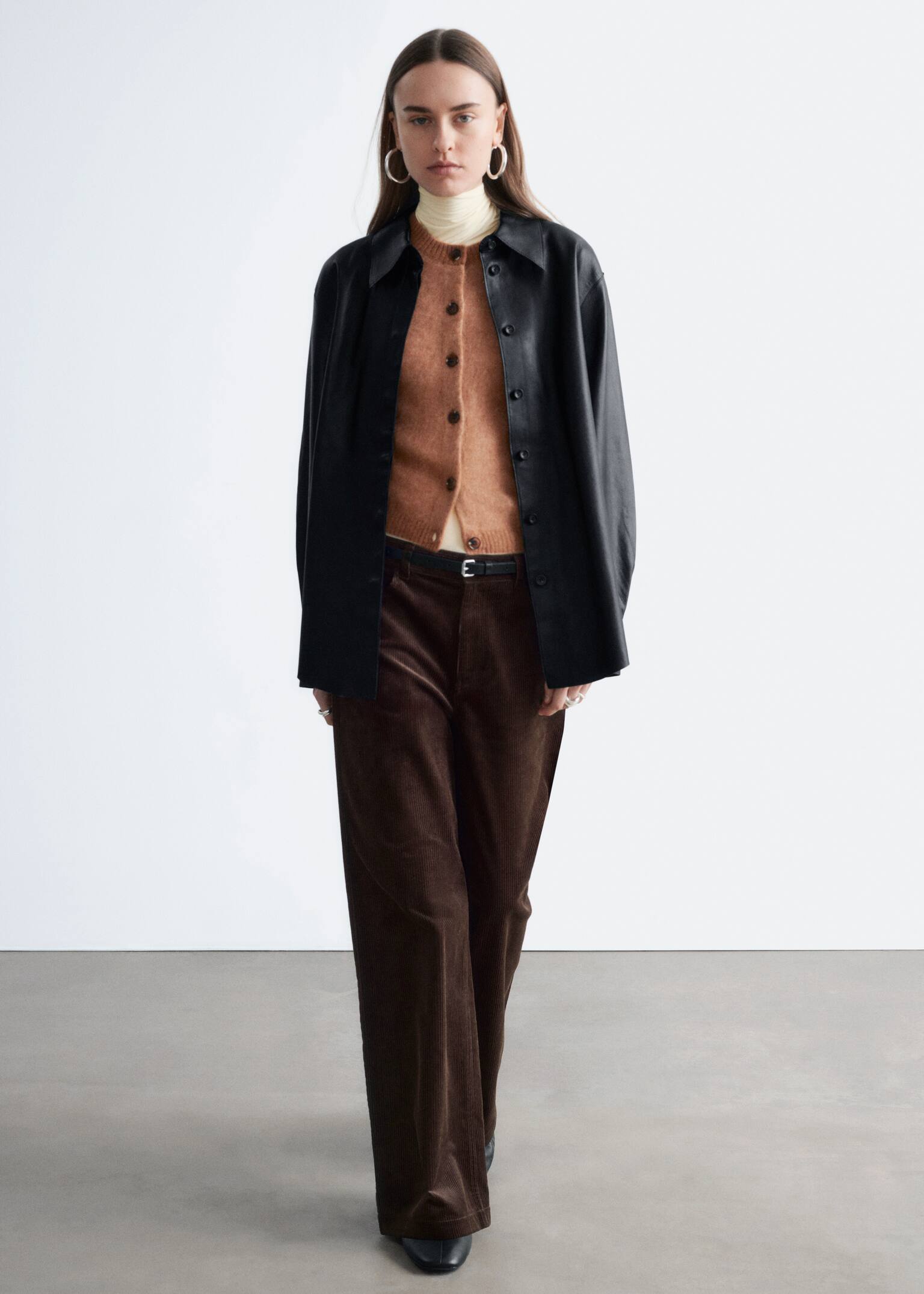 Pantalones de pana de perneras anchas - Marrón oscuro/Topo/Rojo oscuro/Marrón medio/Crema - 5