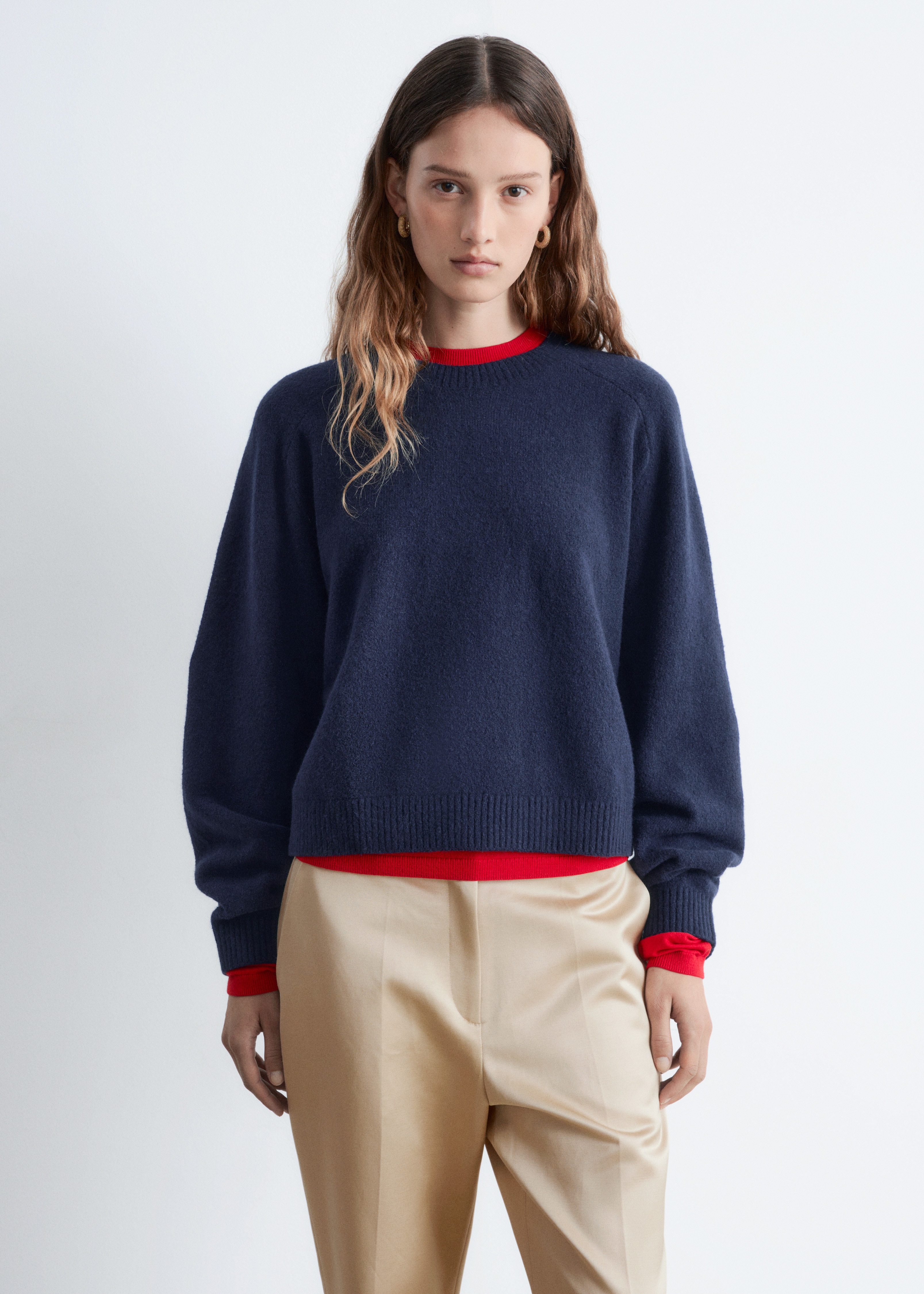 Pletený svetr - Tmavě modrá/Light Pink/Černá/Světle šedá/Tmavě červená/Béžová/Tmavý tyrkys/Tmavě hnědá/Světle zelená