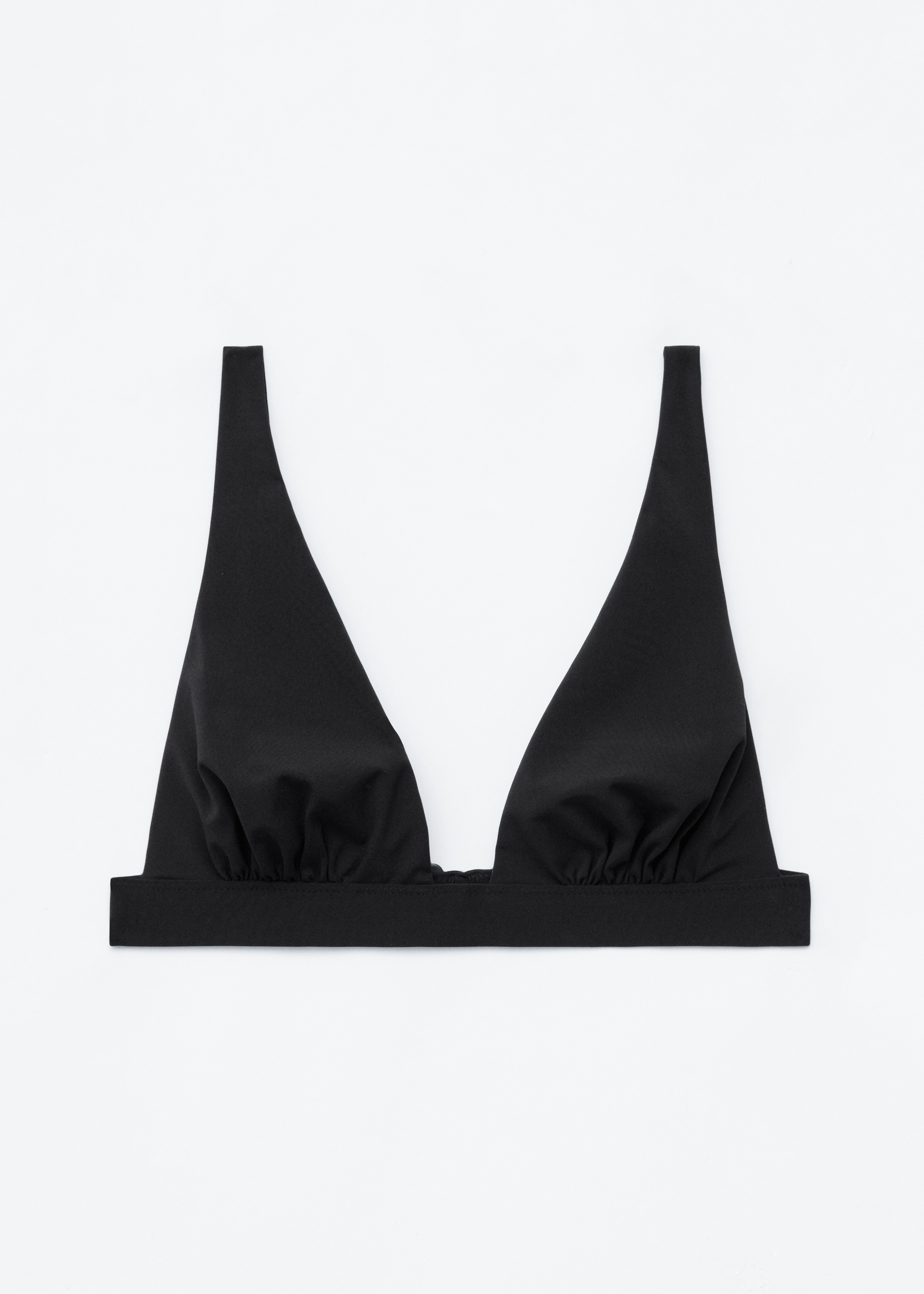 Triangel-Bikinitop - Schwarz/Dunkelbraun/Blau gepunktet