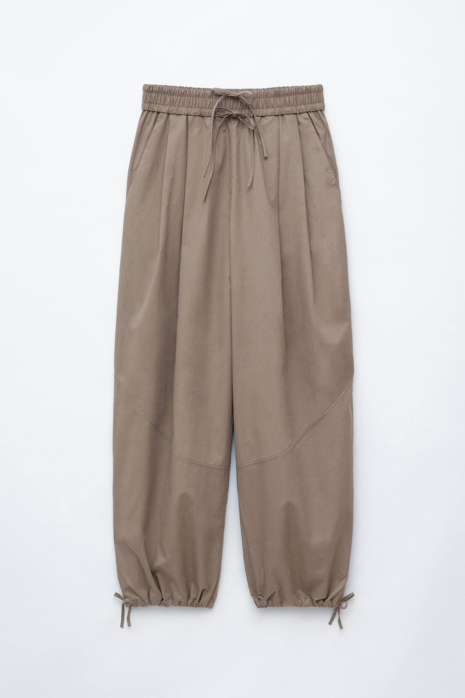 Cotton Balloon Trousers - Mole/Dusty Pink - 1