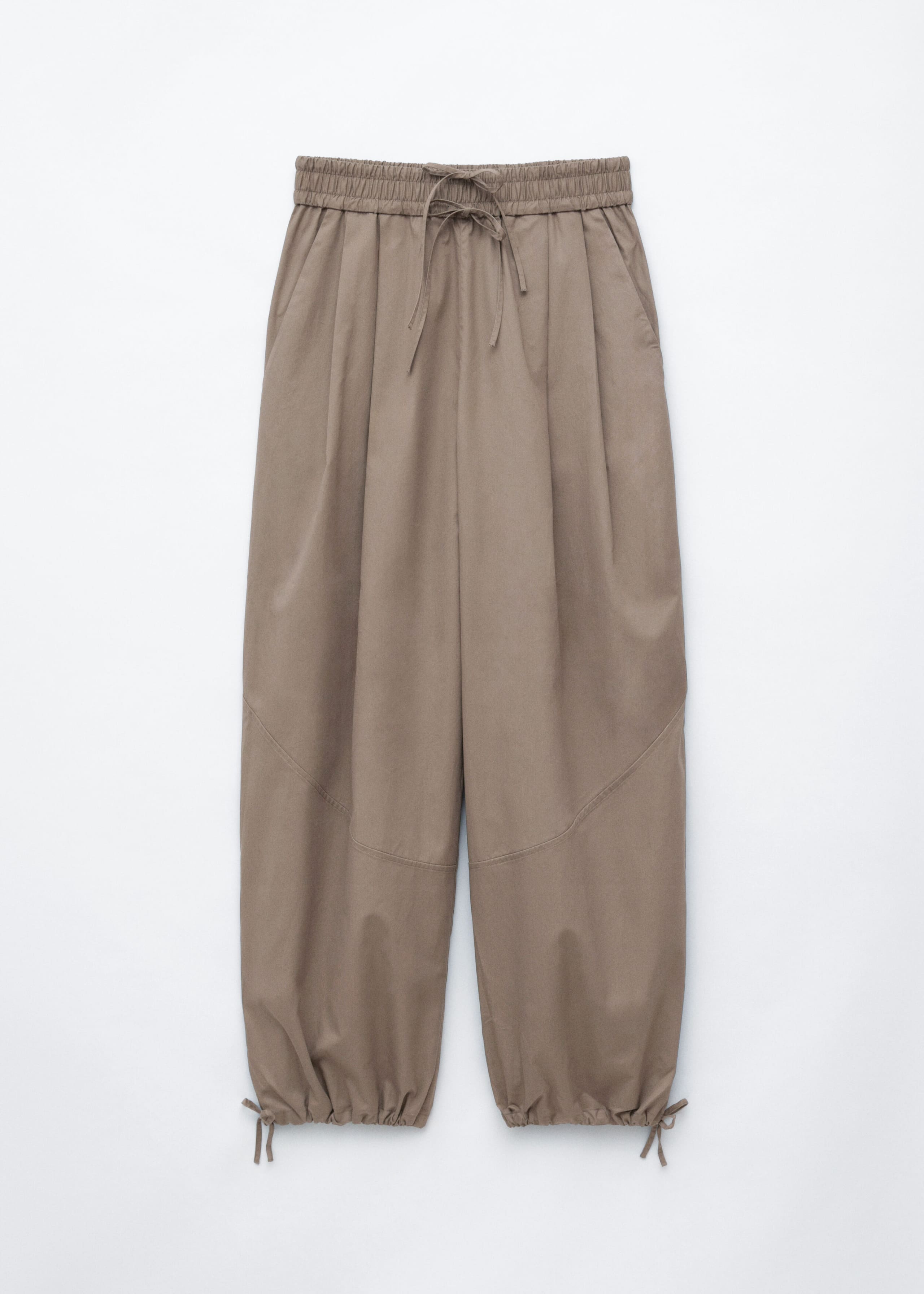 Pantalon boule en coton - Taupe - Lookbook