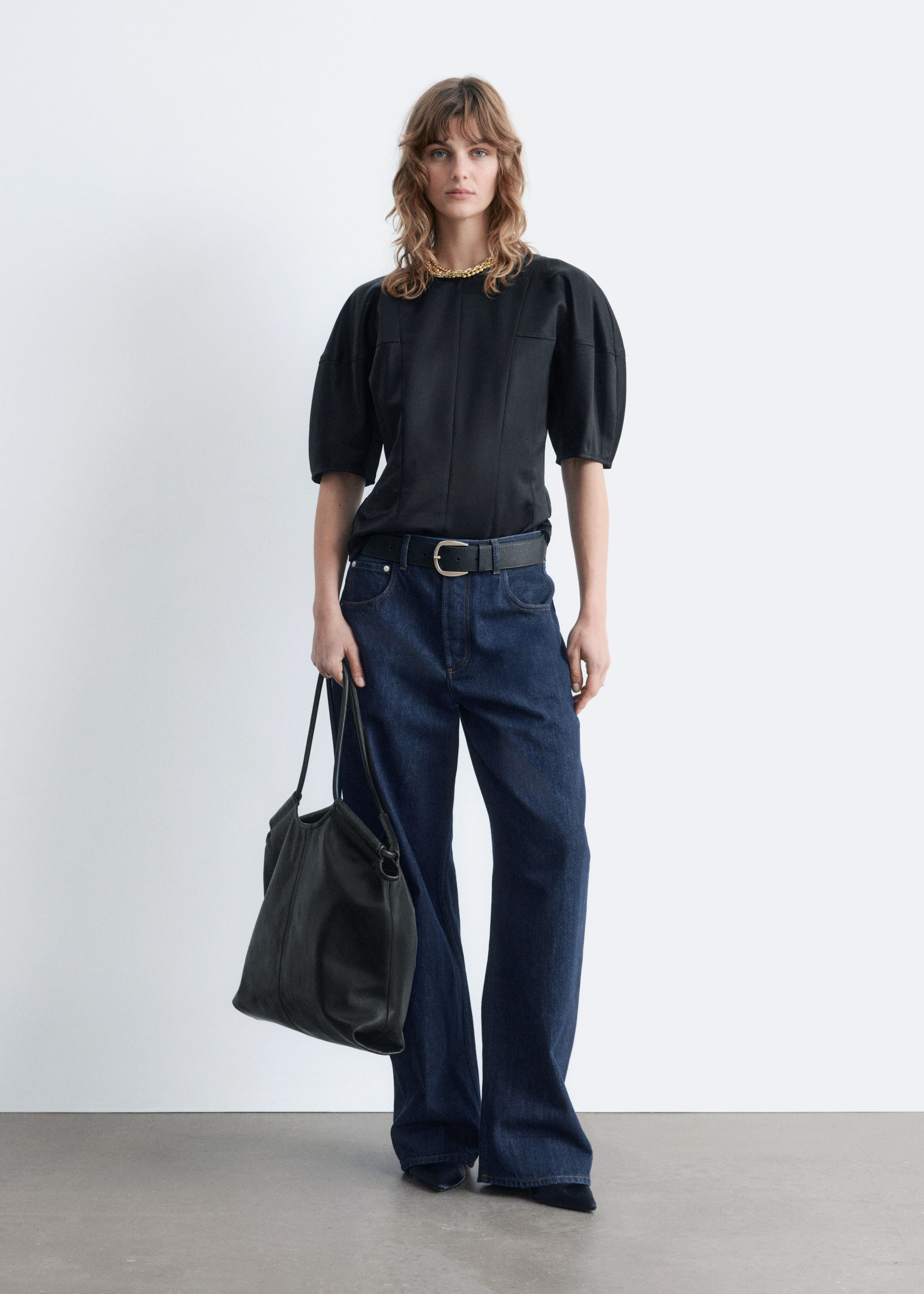 Image of Satin Puff-Sleeve Top