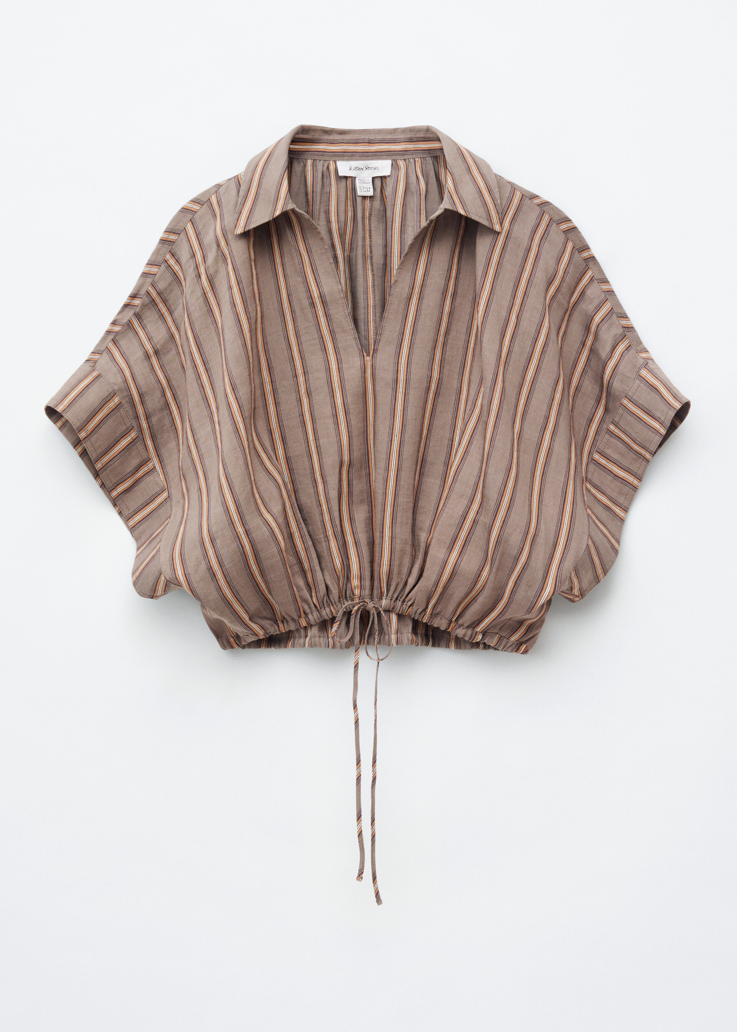 Cropped top met trekkoord - Grijs/gestreept - & Other Stories NL