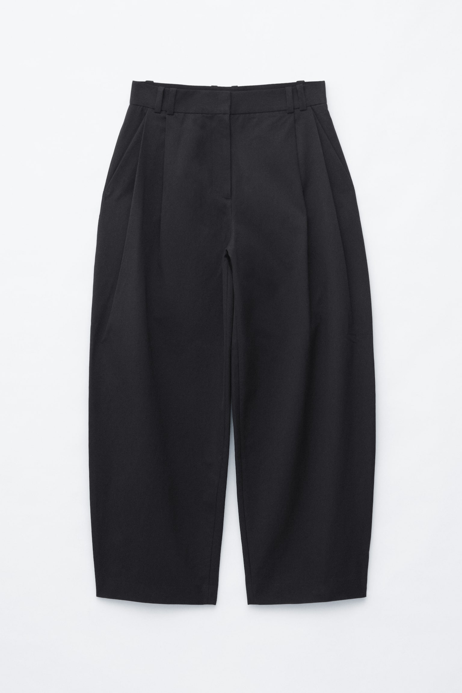 Pantaloni Scurtați Cu Picior Tip Butoi - Negru/Maro Închis/Alb crem - 1