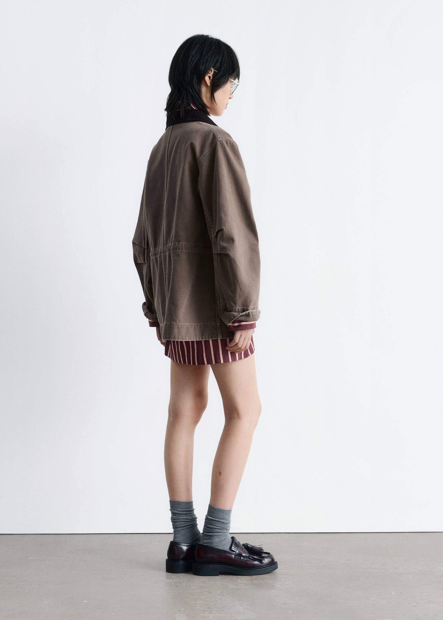 Cord-Collar Denim Jacket - Mole - 9