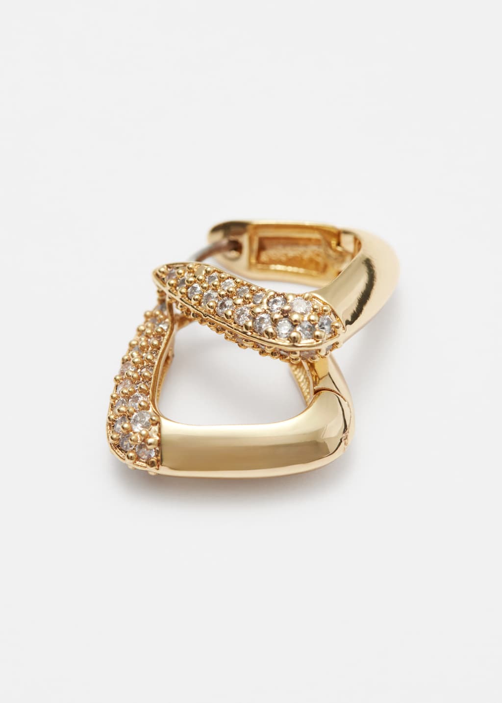 Triangular Crystal Hoops - Gold - Still Life