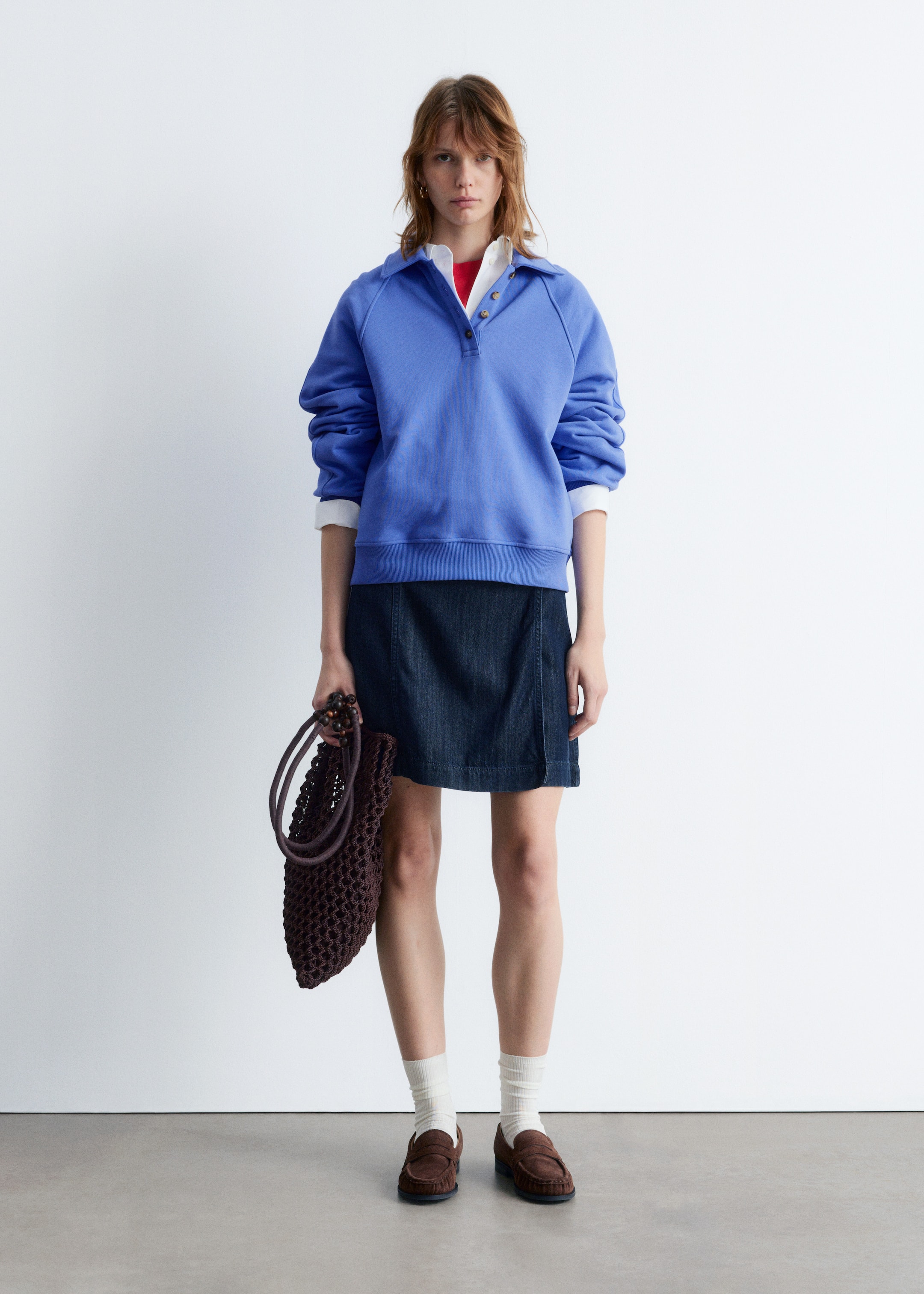 Visualizza immagine più grande: Felpa con colletto in stile polo - Blu brillante - DONNA | H&M IT 1