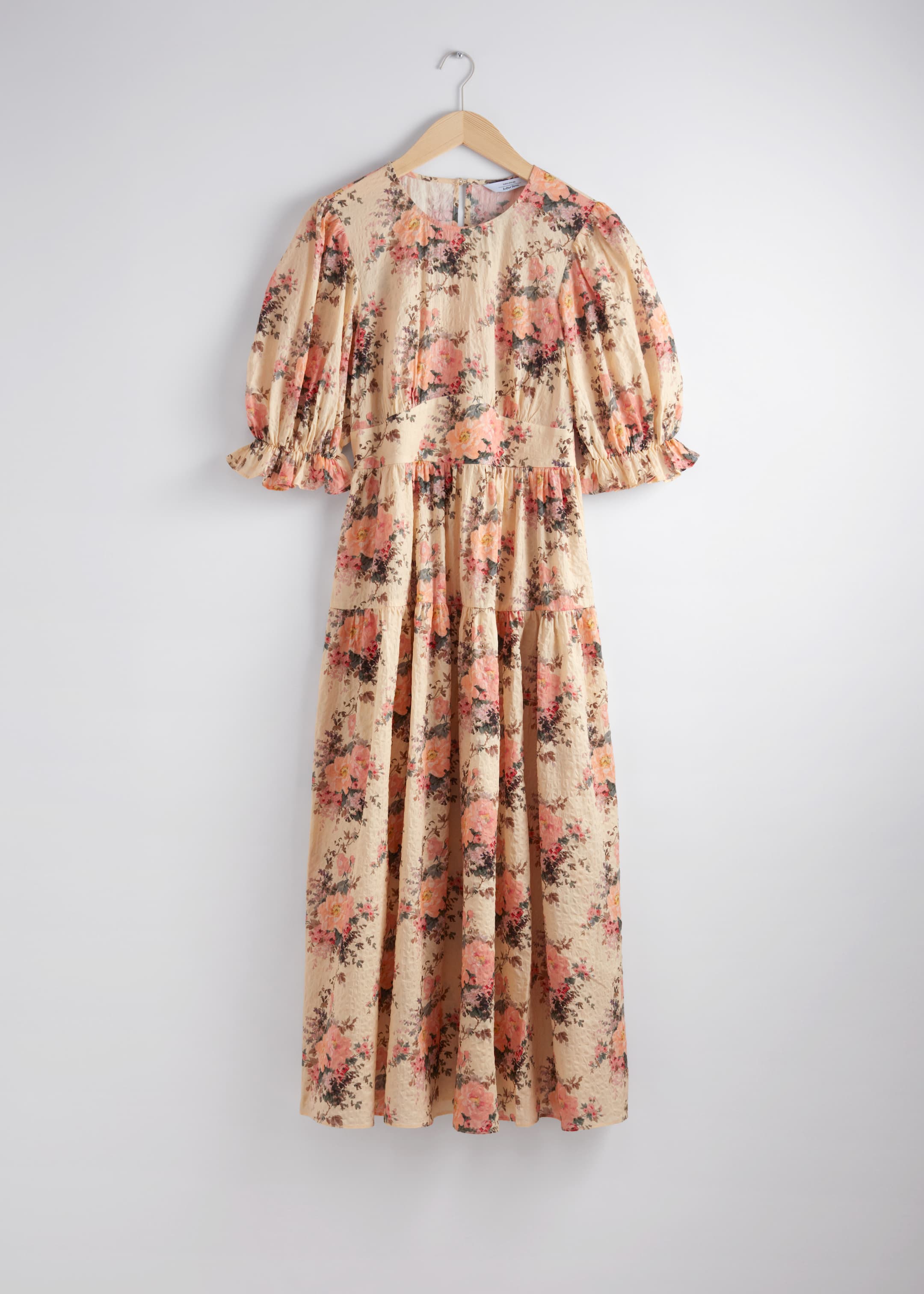 Agrandir l'image: Robe midi à manches ballon - Imprimé floral orange - FEMME | H&M FR 1