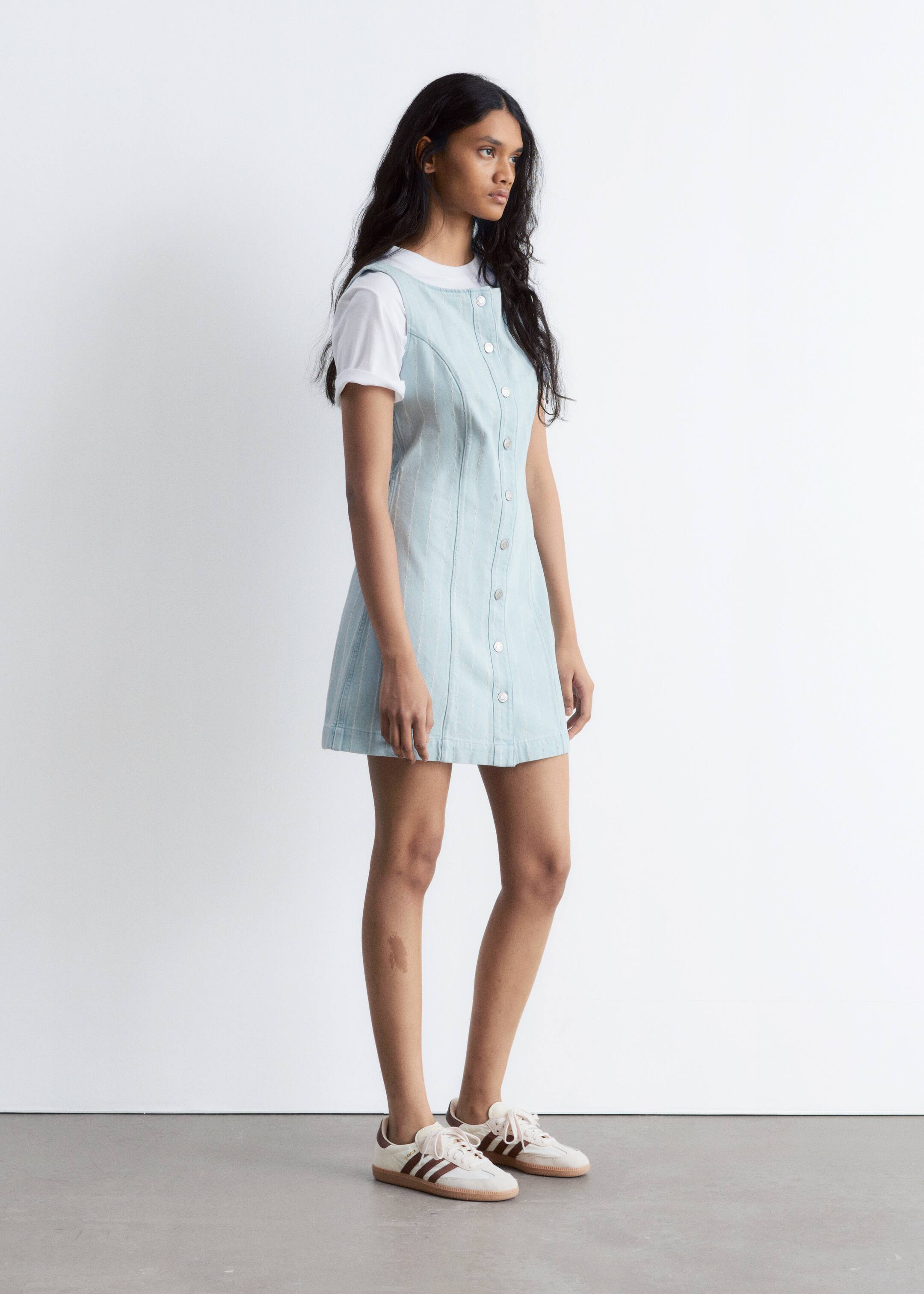 View larger image: A-Line Denim Mini Dress - Light Blue Stripes - Ladies | H&M GB 5