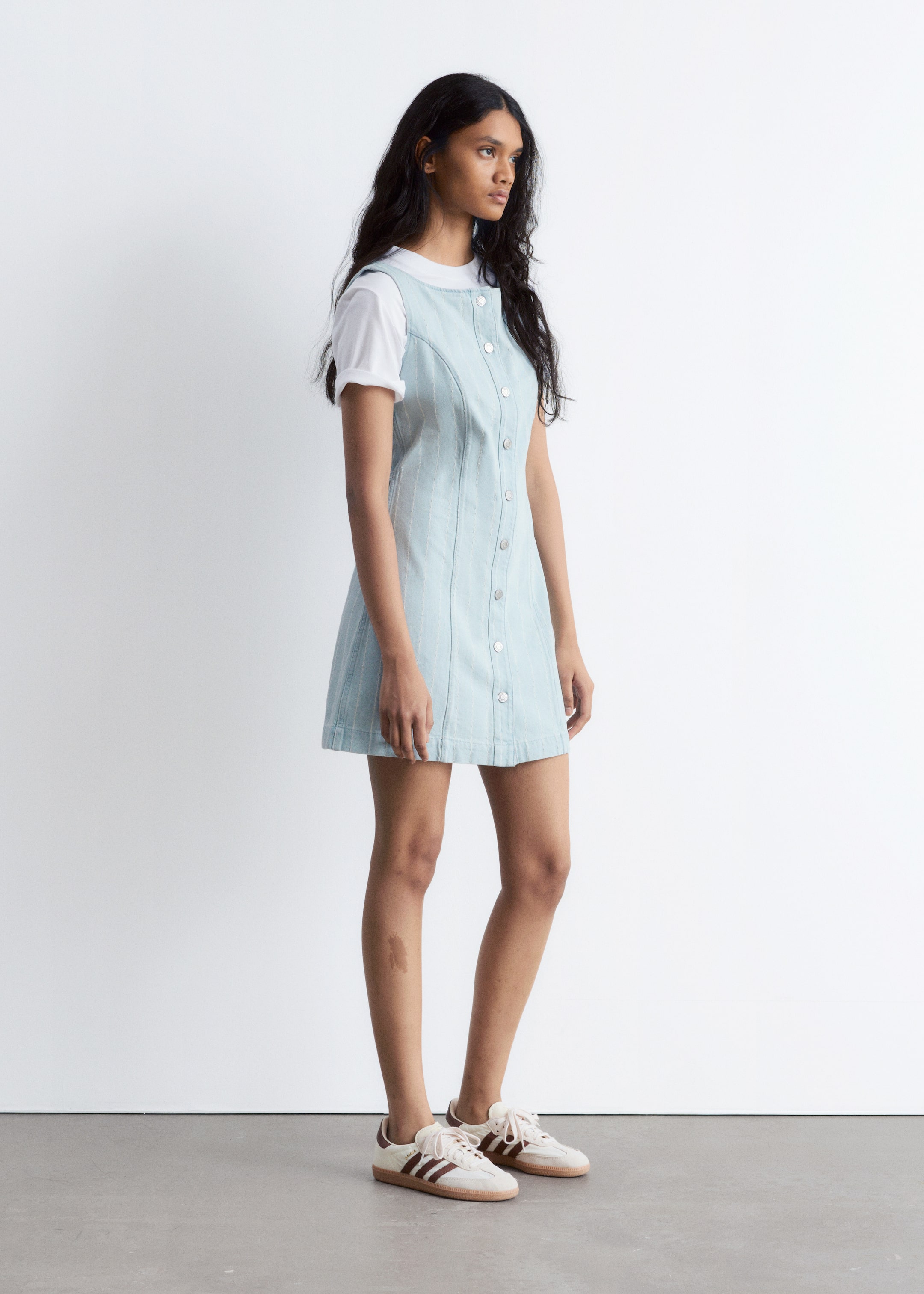 Größeres Bild anzeigen: Denim-Minikleid in A-Linie - Hellblau/Gestreift - Ladies | H&M AT 5