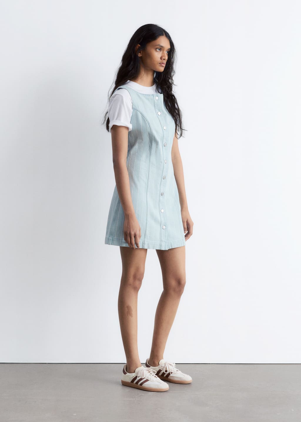 Image of A-Line Denim Mini Dress