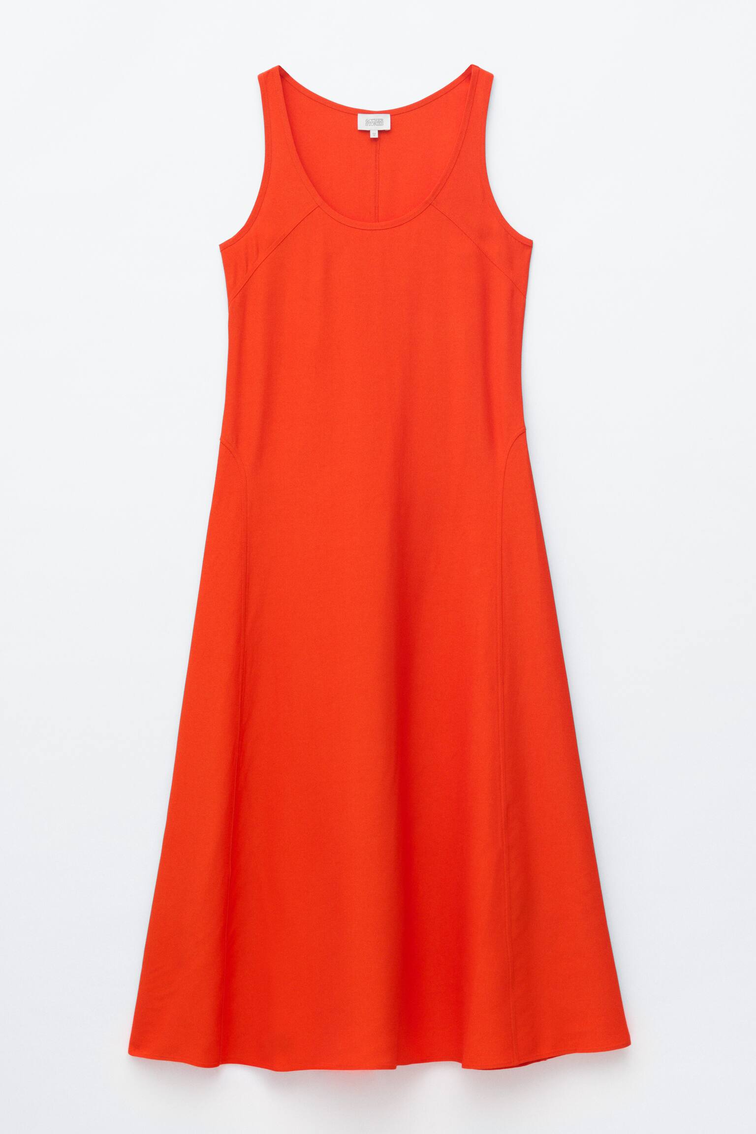 Midikleid mit tiefem Ausschnitt - Orange/Hellgelb - 1