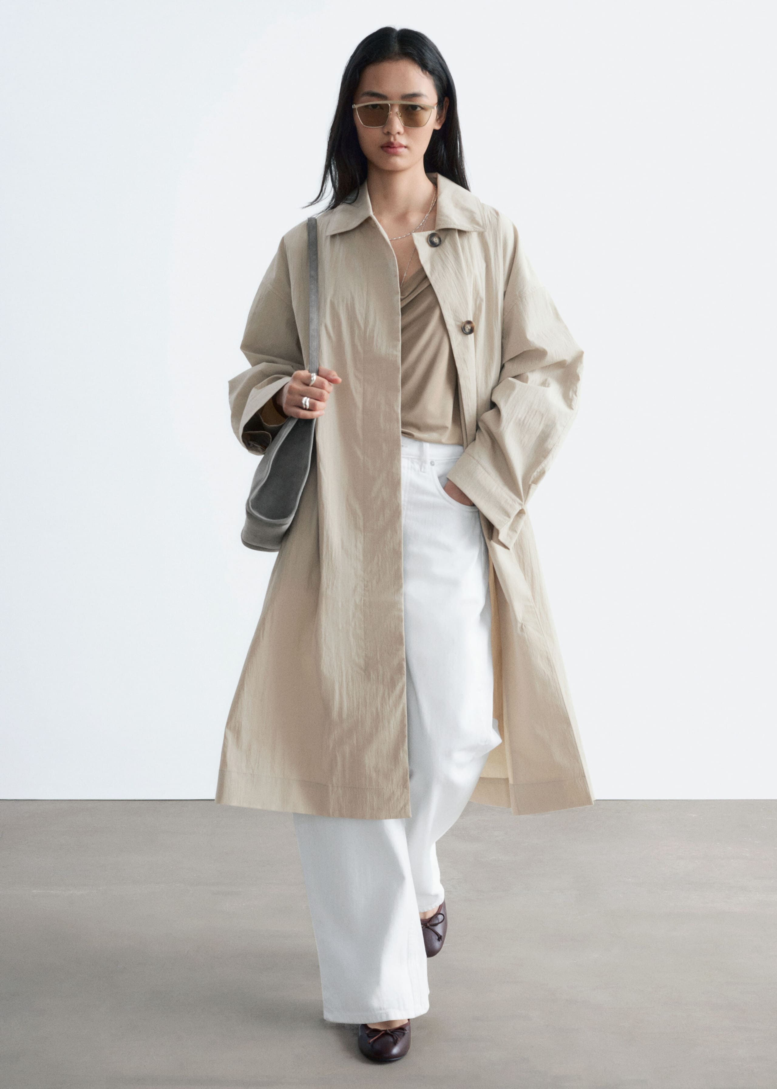 Belted Car Coat - Light Beige - Still Life