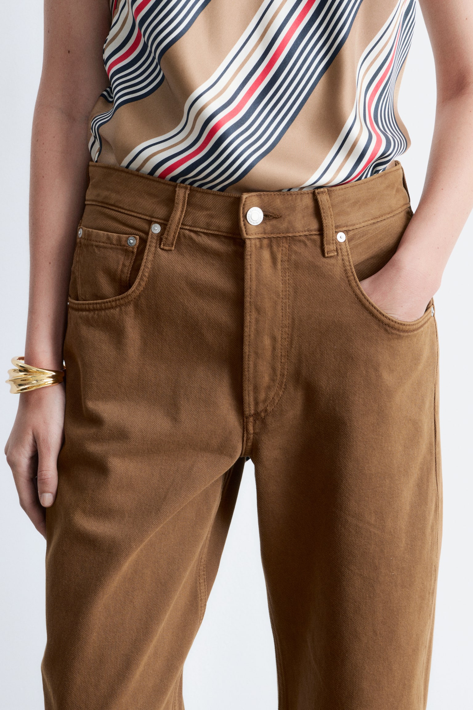 Jeans barrel - Marrone ruggine/Bianco/Blu scuro/Blu medio/Azzurro/Kaki chiaro/Nero - 5