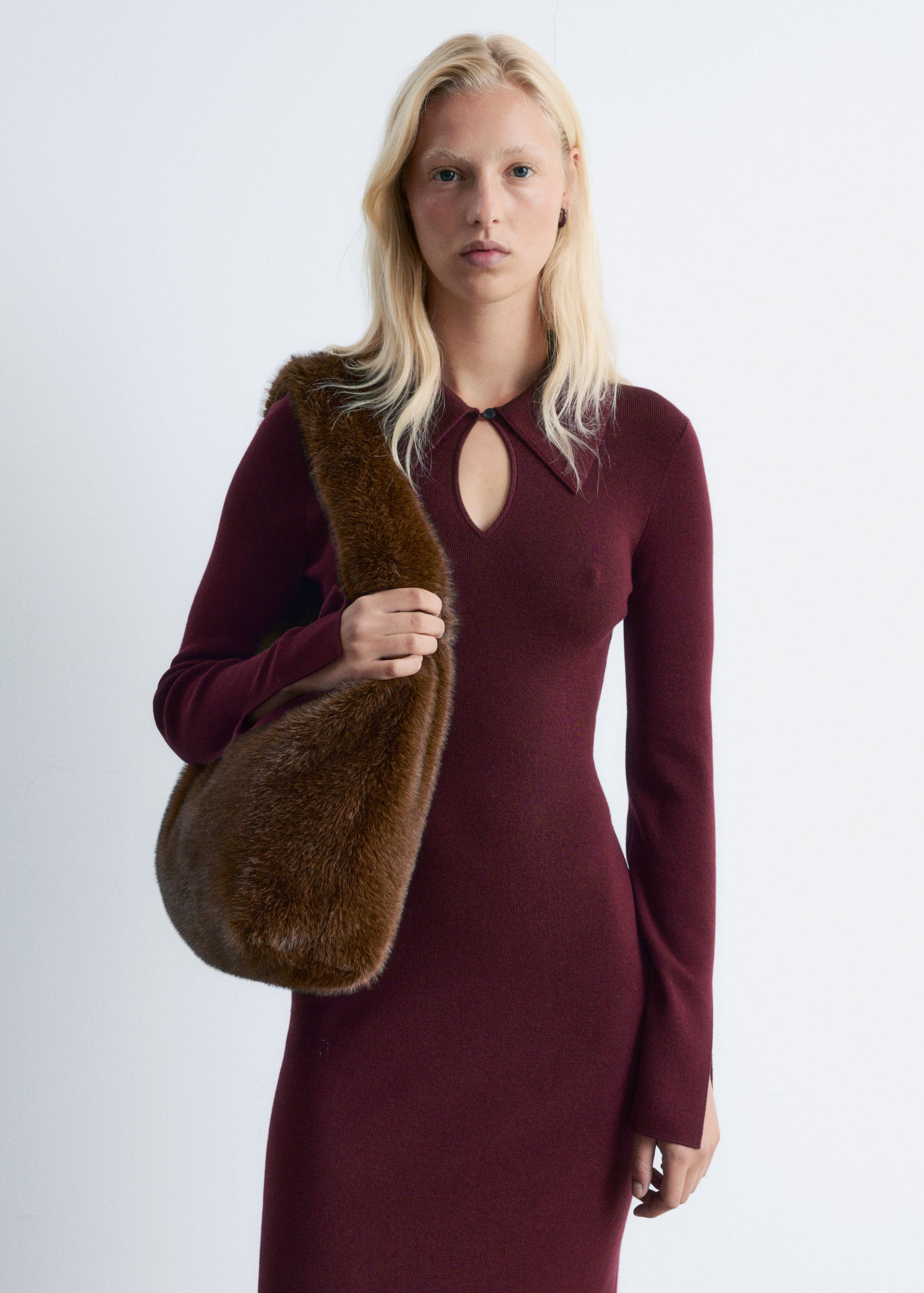 Image of Knitted Wool Midi Dress
