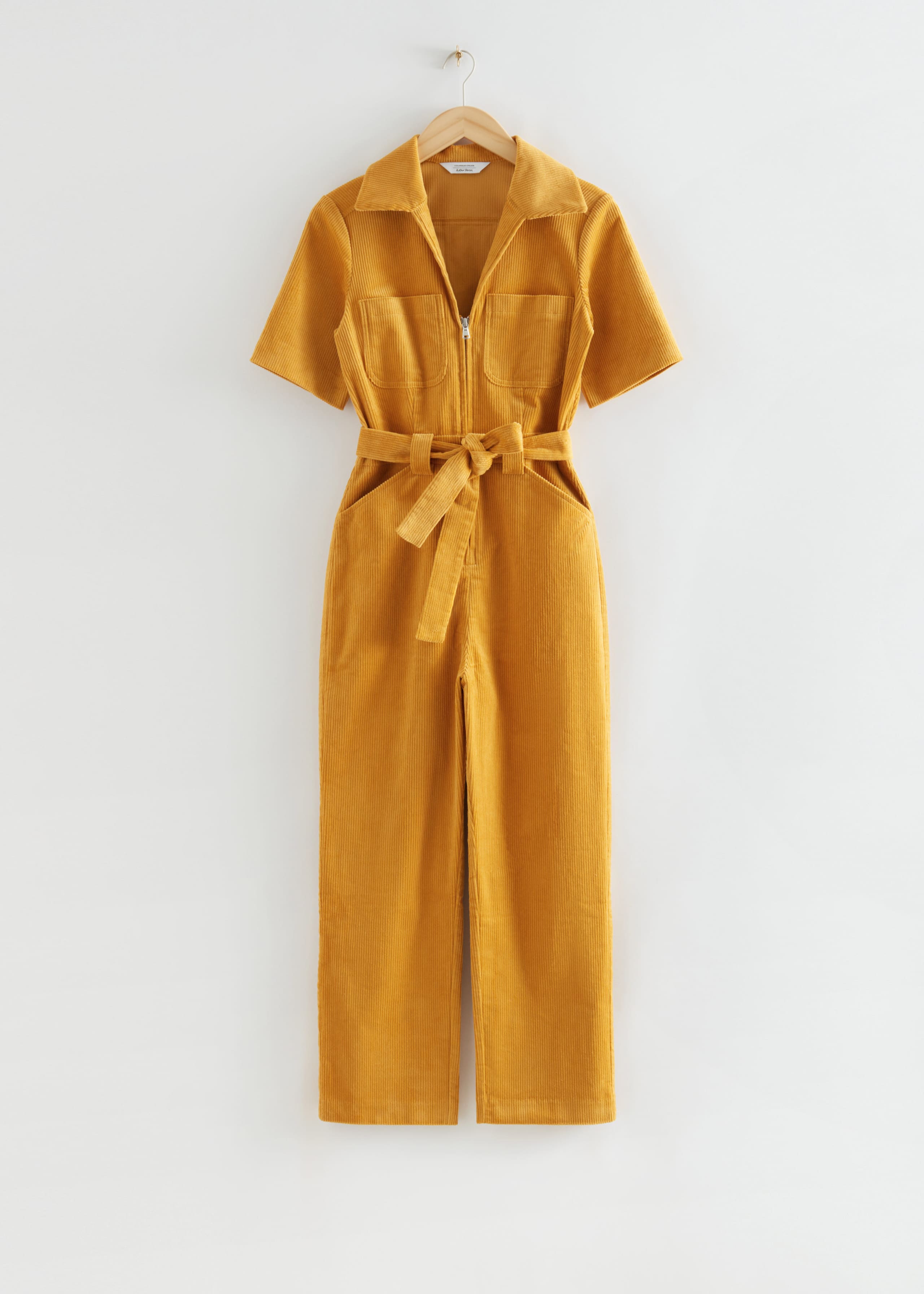 Belted Corduroy Jumpsuit - Light Blue - Still Life