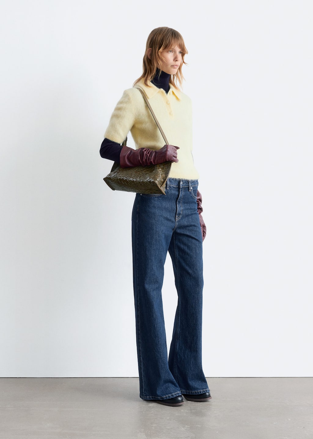 Image of Brushed Knit Polo T-Shirt