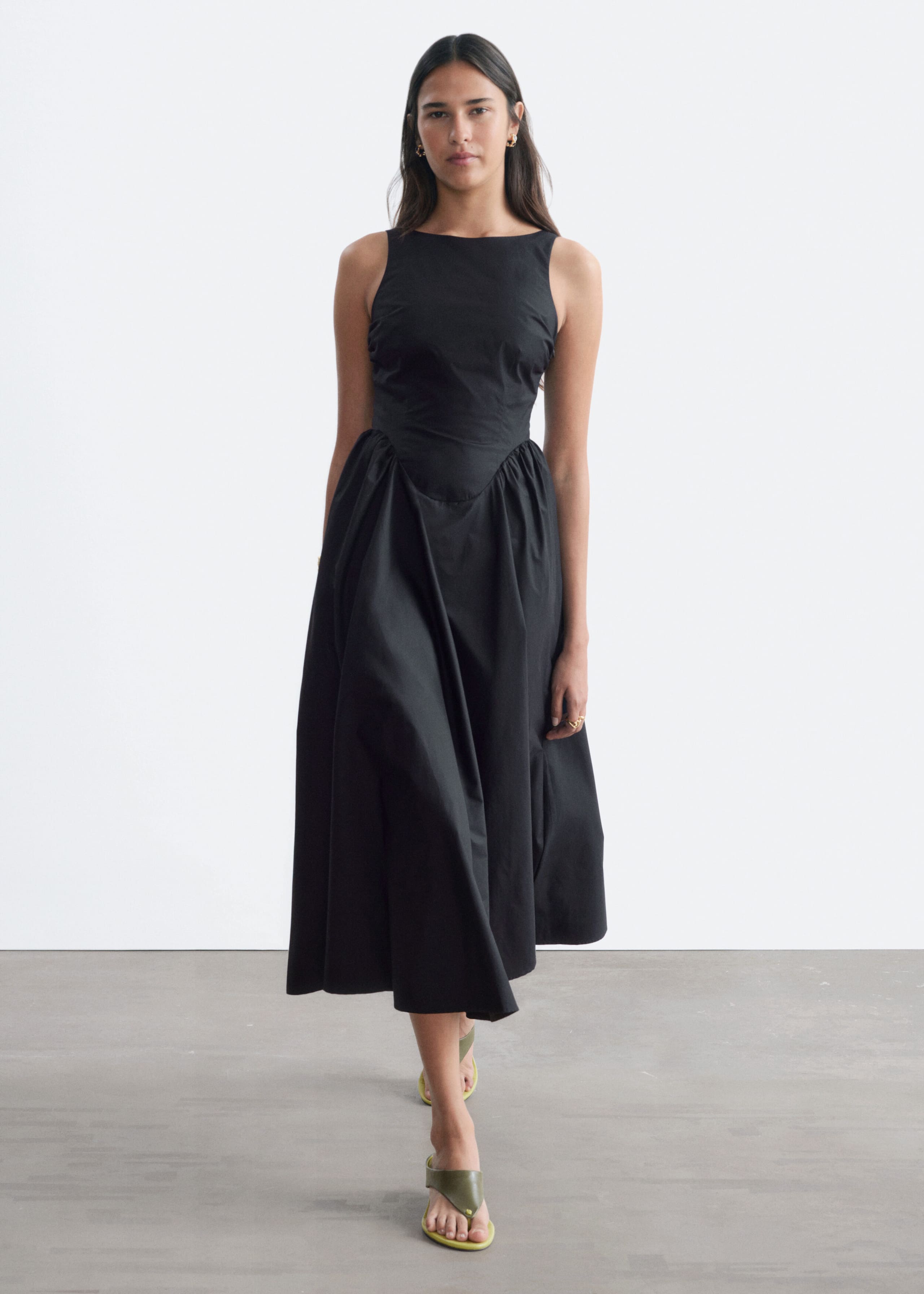 Tie-Back Midi Dress - Black - Still Life