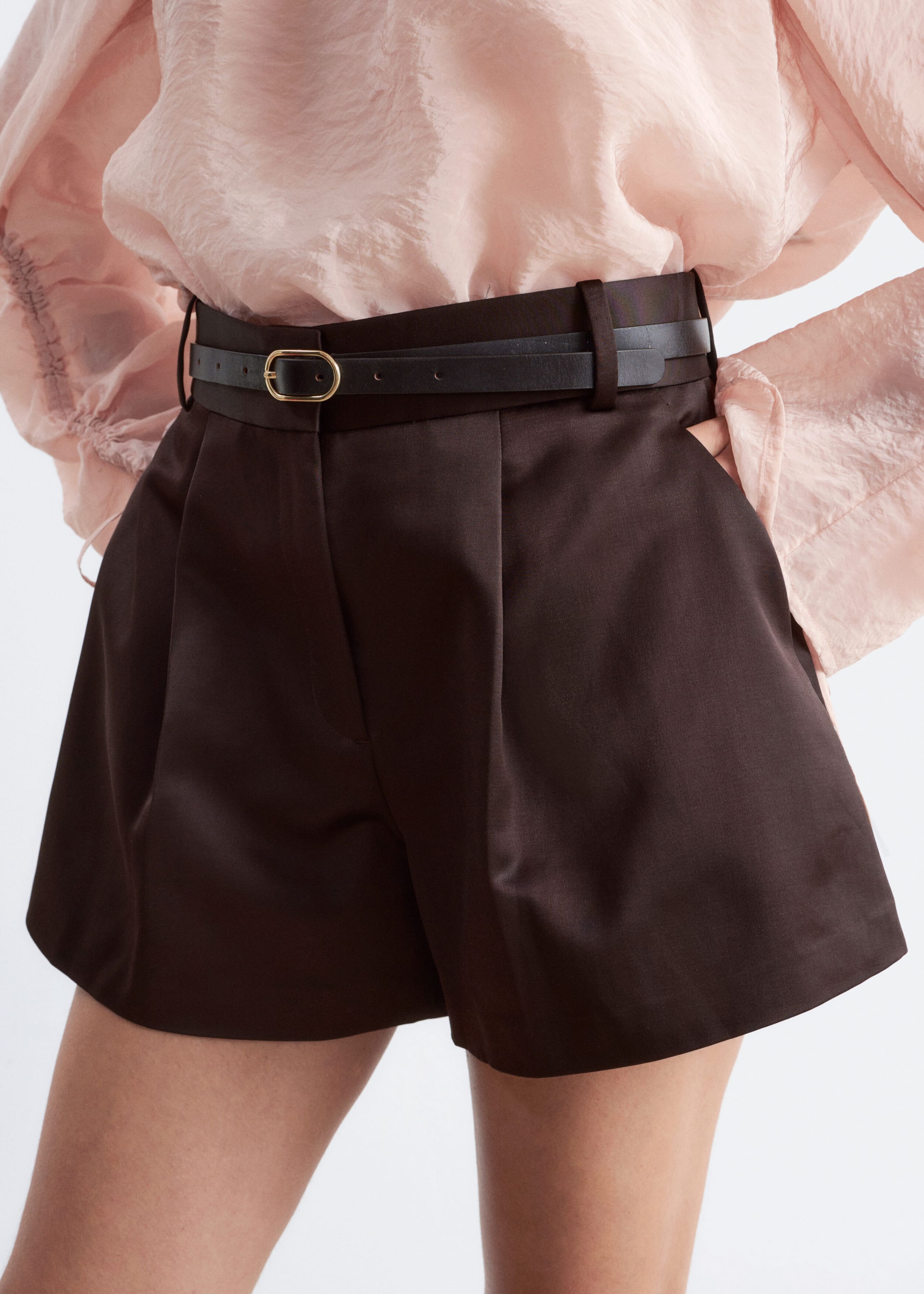 Image of A-Line Satin Shorts