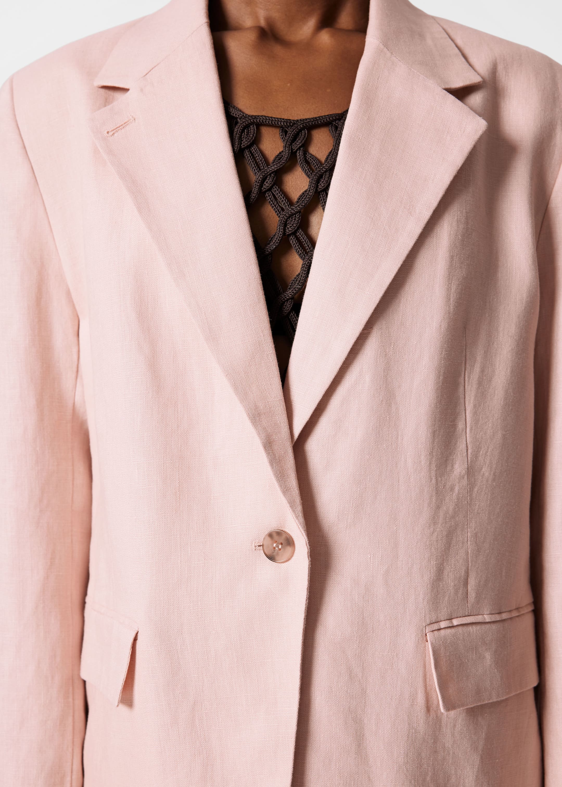 View larger image: Single-Breasted Linen Blazer - Light Peach - Ladies | H&M GB 4