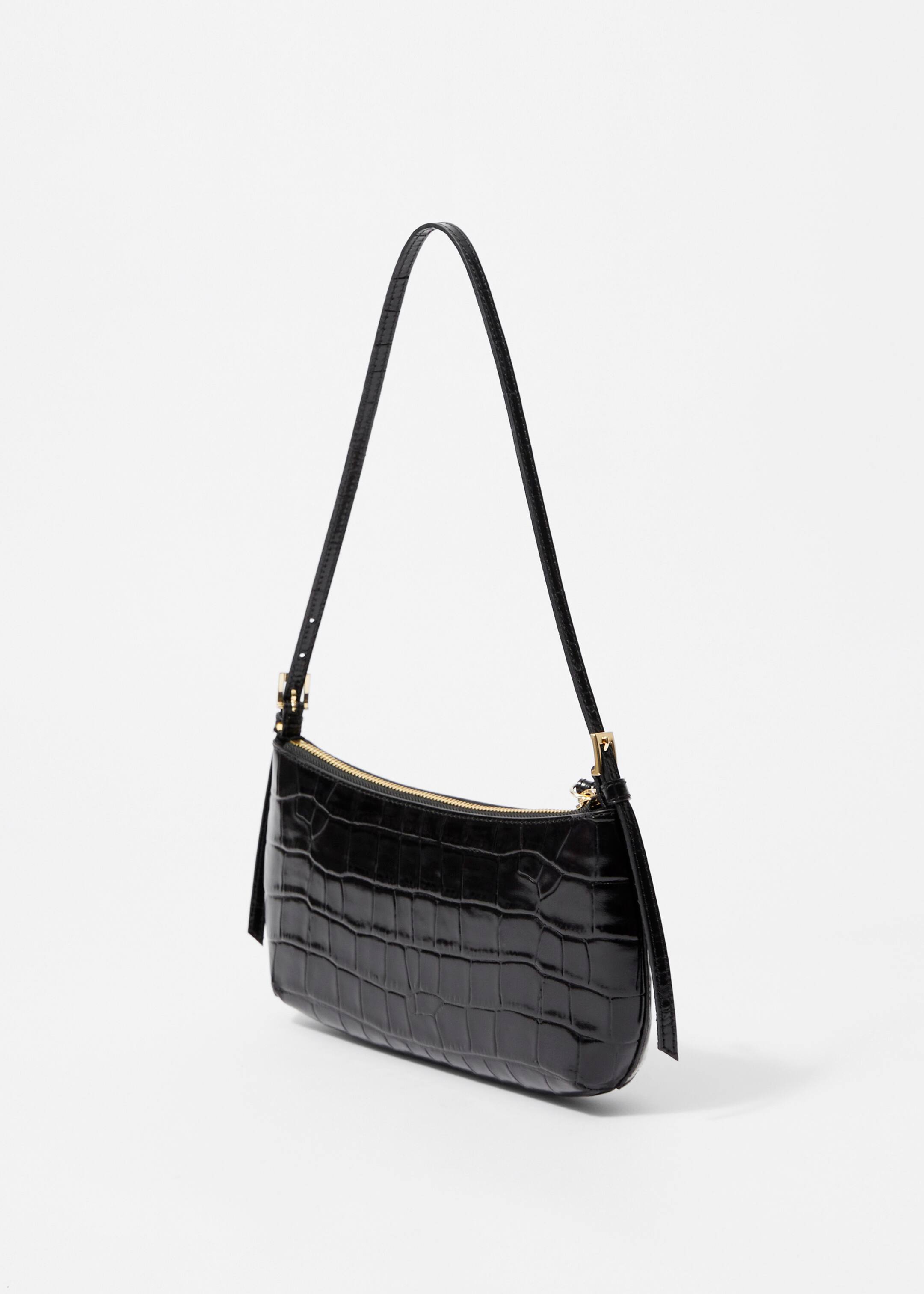 הצגת תמונה גדולה יותר: Petit Leather Shoulder Bag - Black croco - Ladies | H&M IL 2