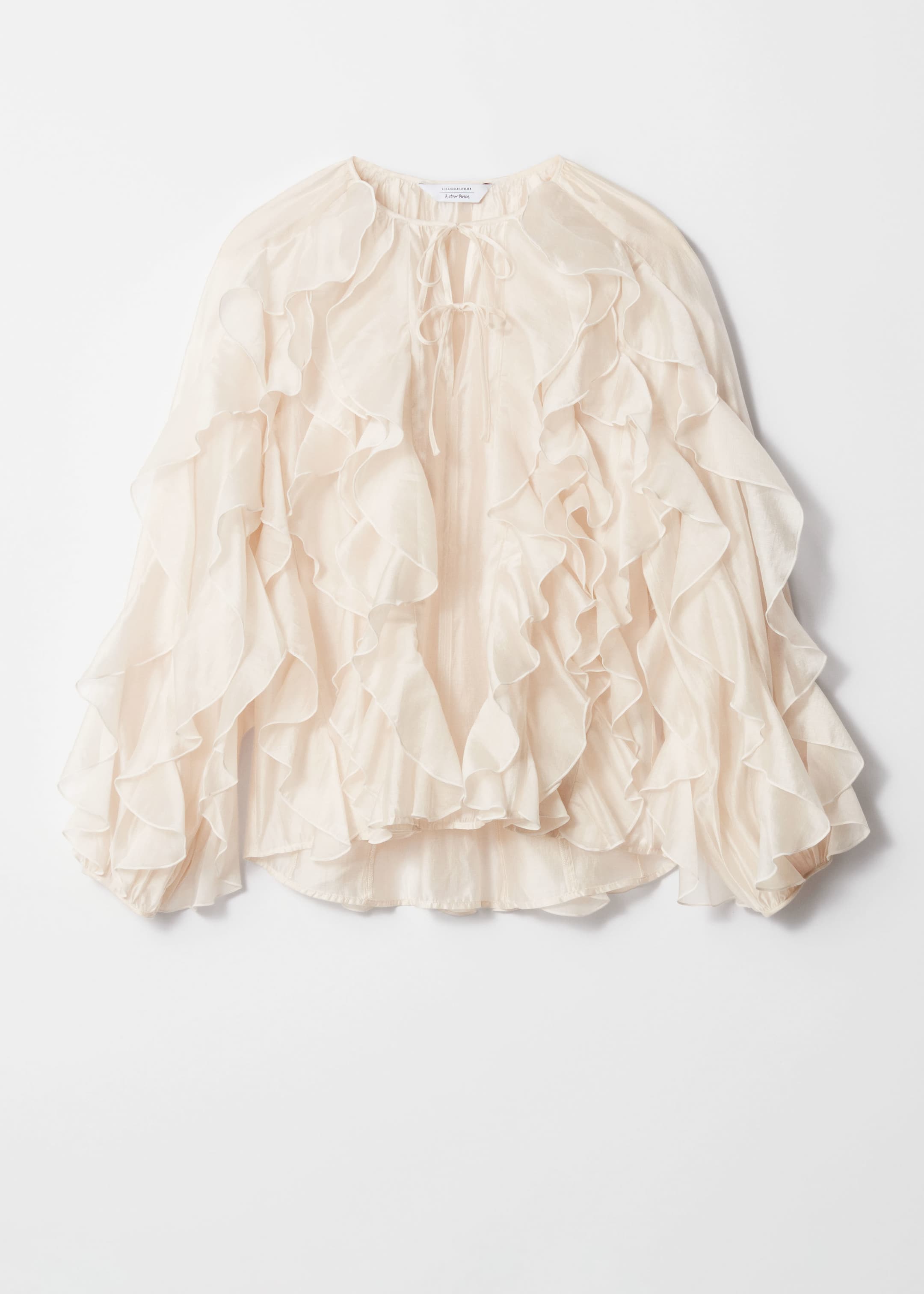 View larger image: Cascading Ruffle Blouse - Cream - Ladies | H&M GB 1