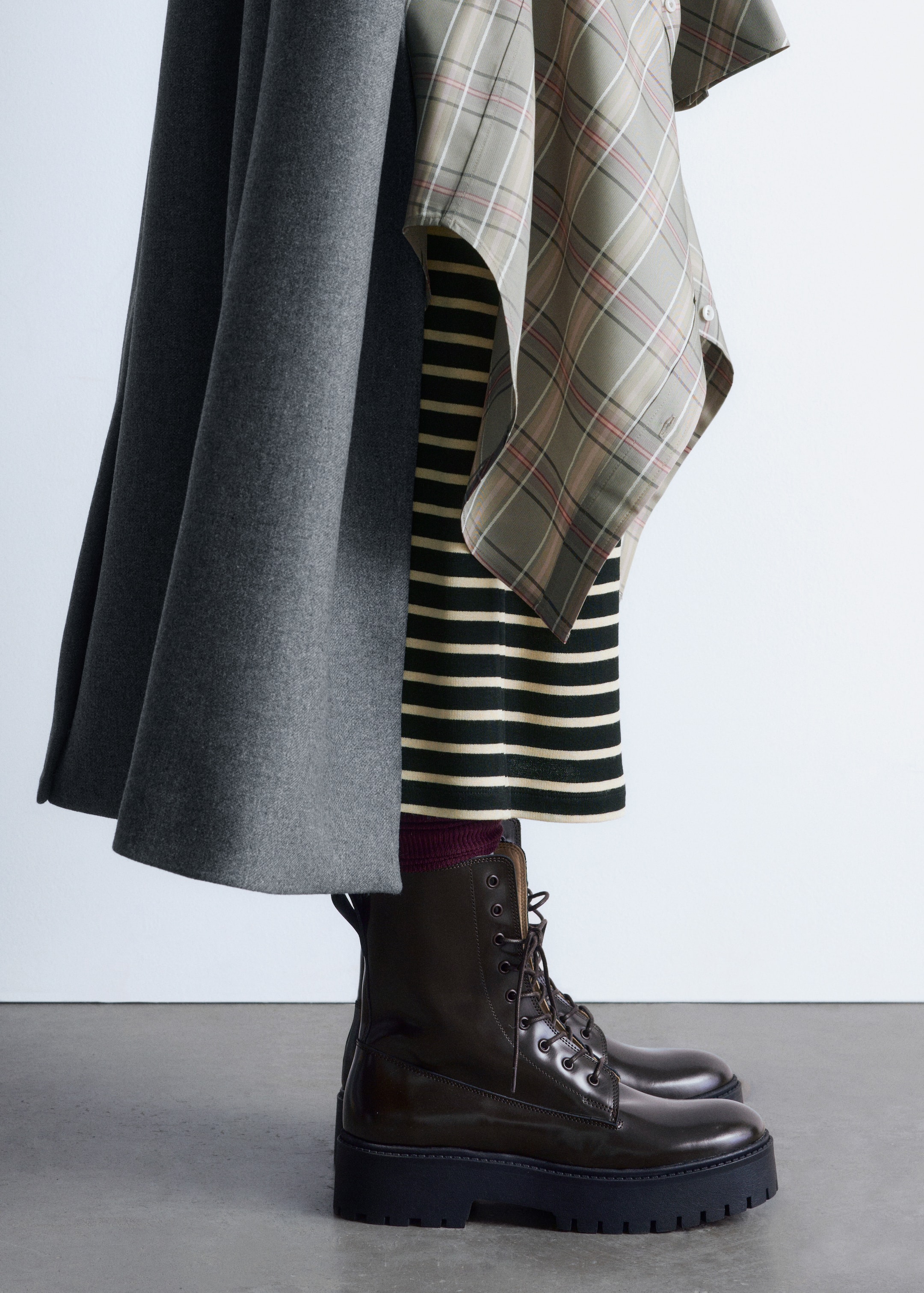 View larger image: Lace-Up Leather Boots - Brown - Ladies | H&M GB 1