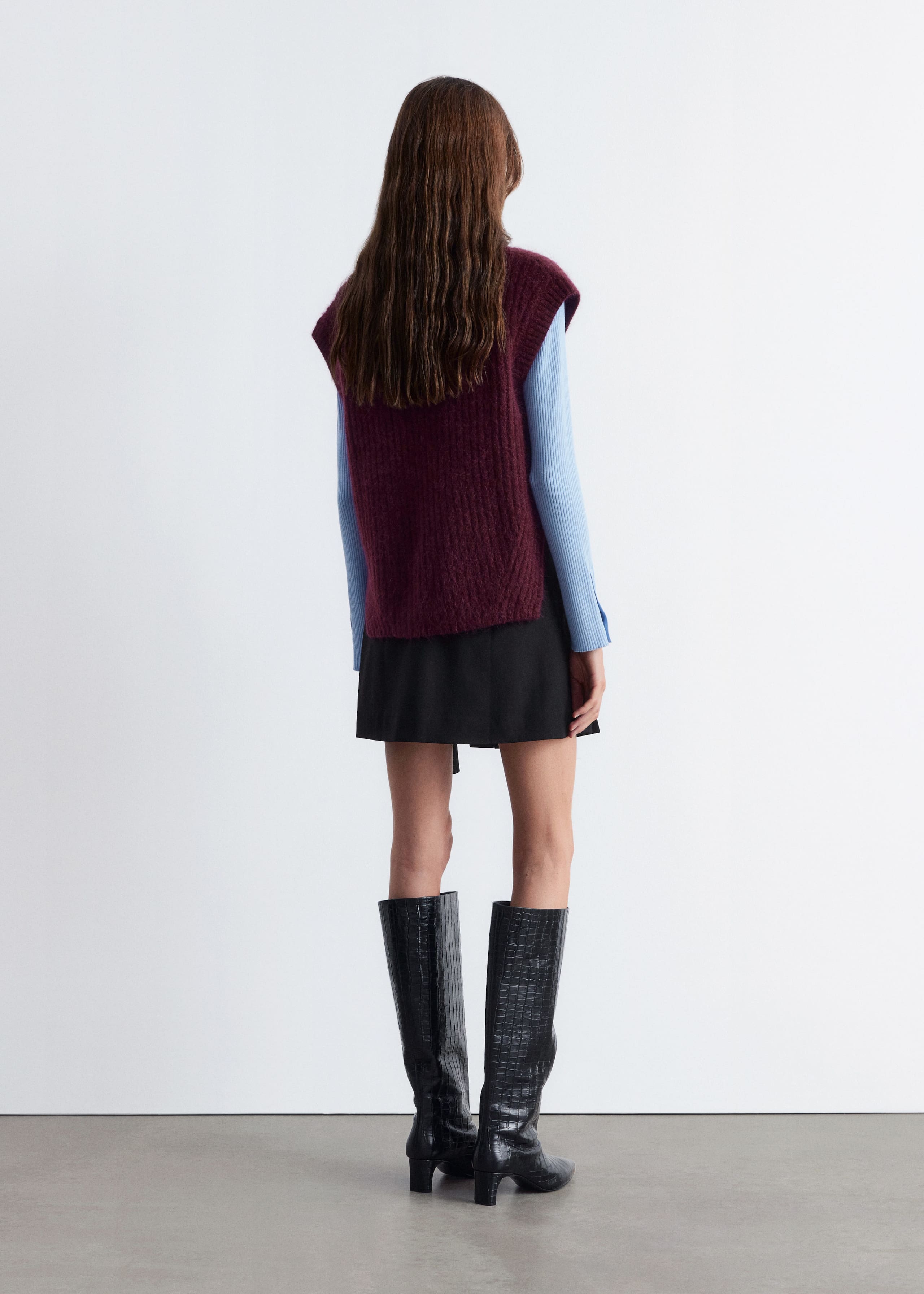 Image of Pleated Wrap Mini Skirt