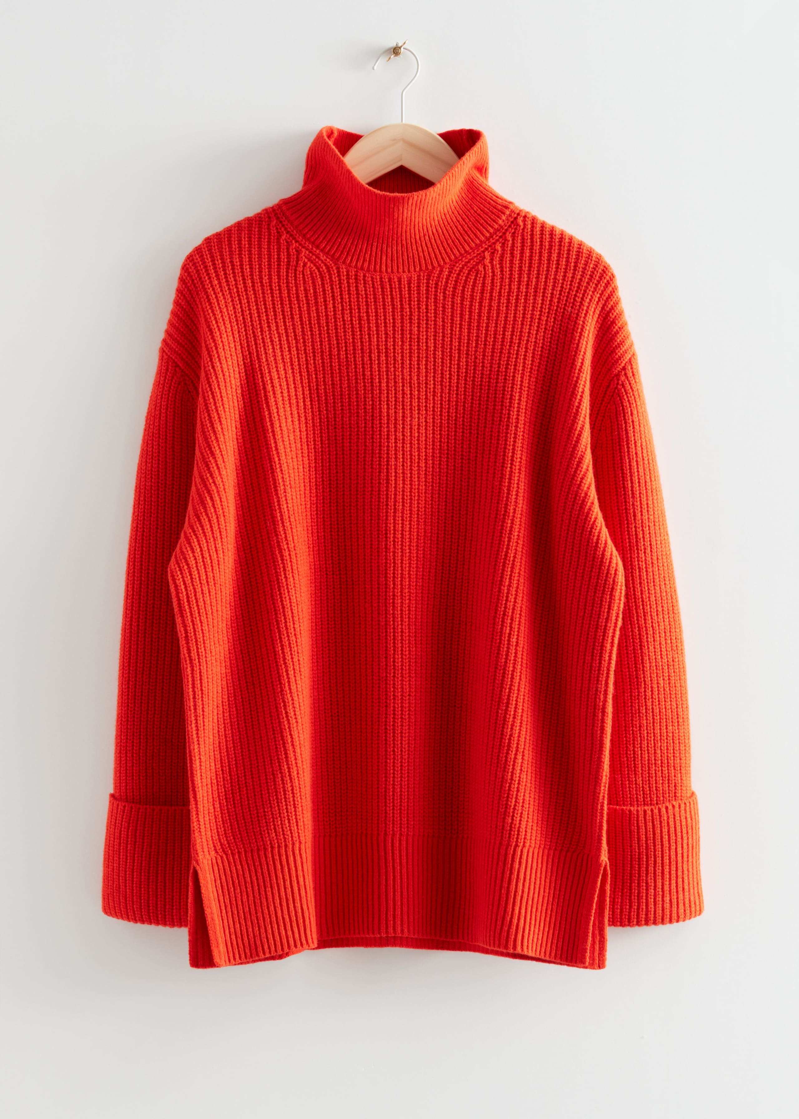 OversizedTurtleneckKnitJumper - Orange - Bodegón
