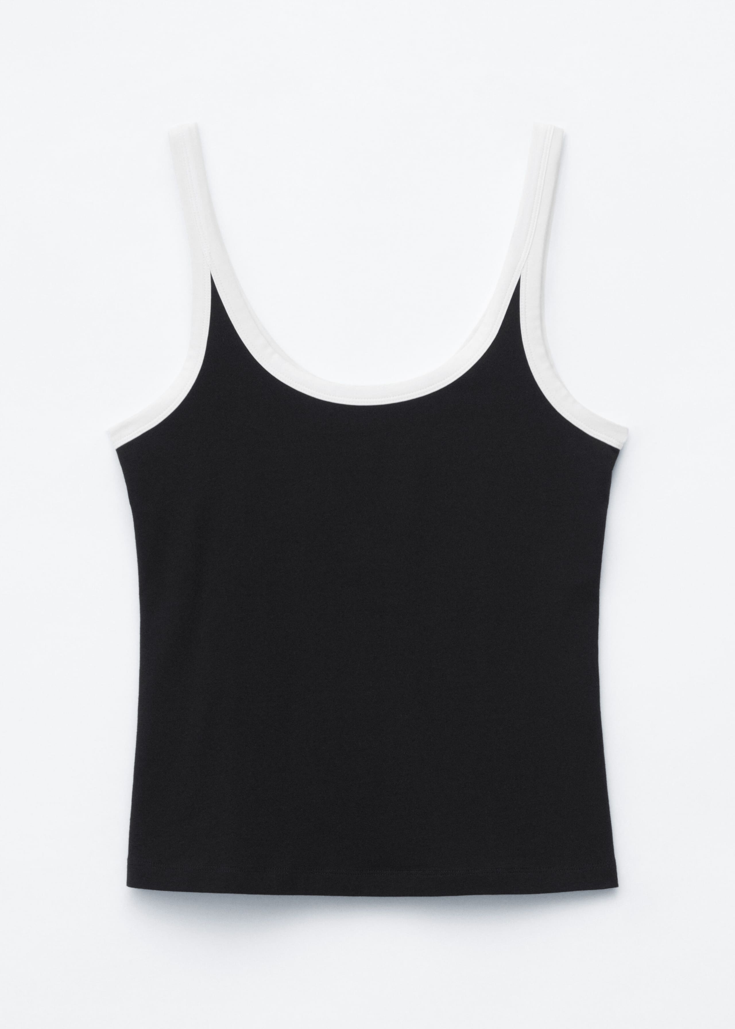 Top z okrągłym dekoltem – Czarny/biały – Martwa natura