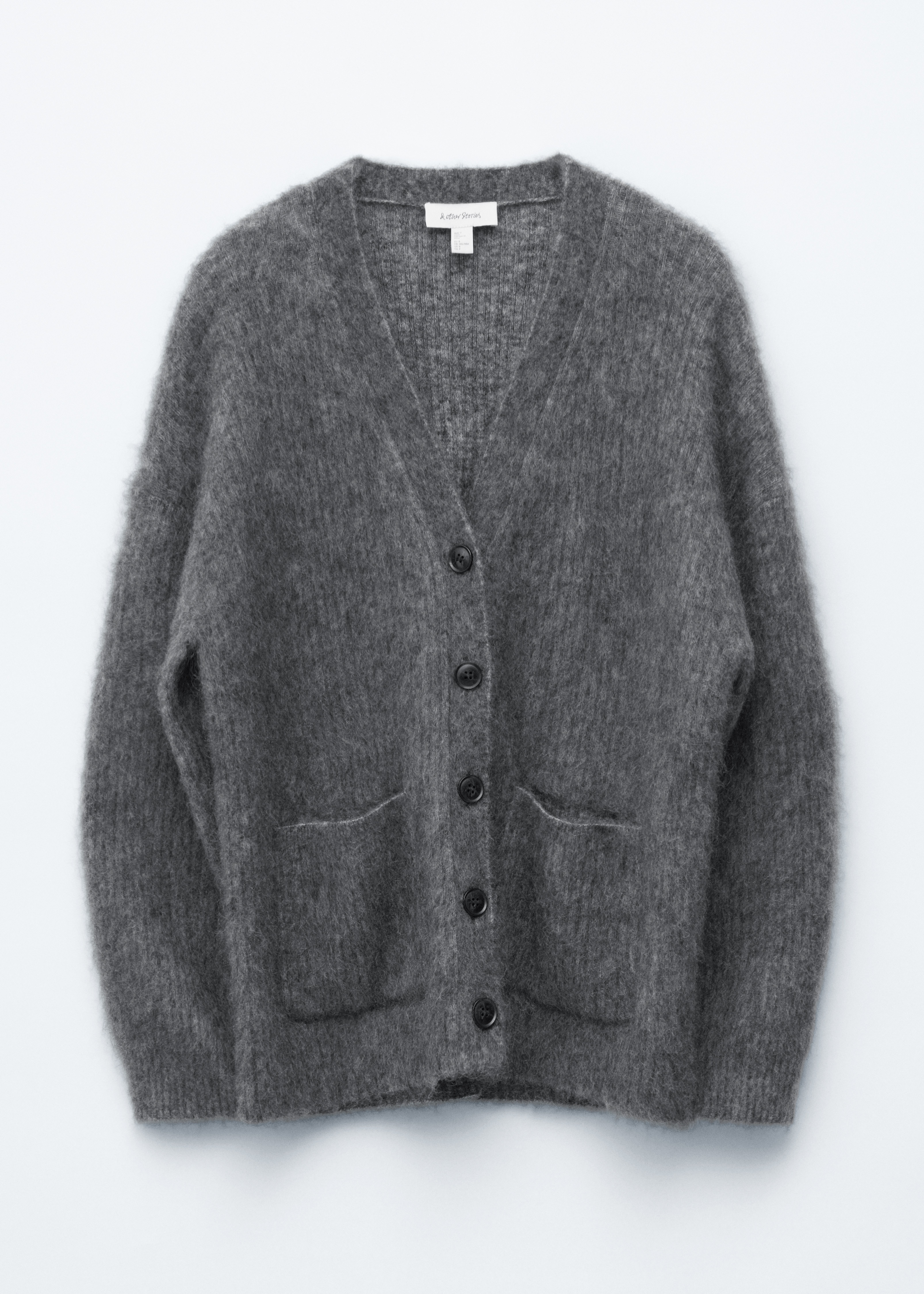 Cardigan oversize in misto mohair - Grigio scuro