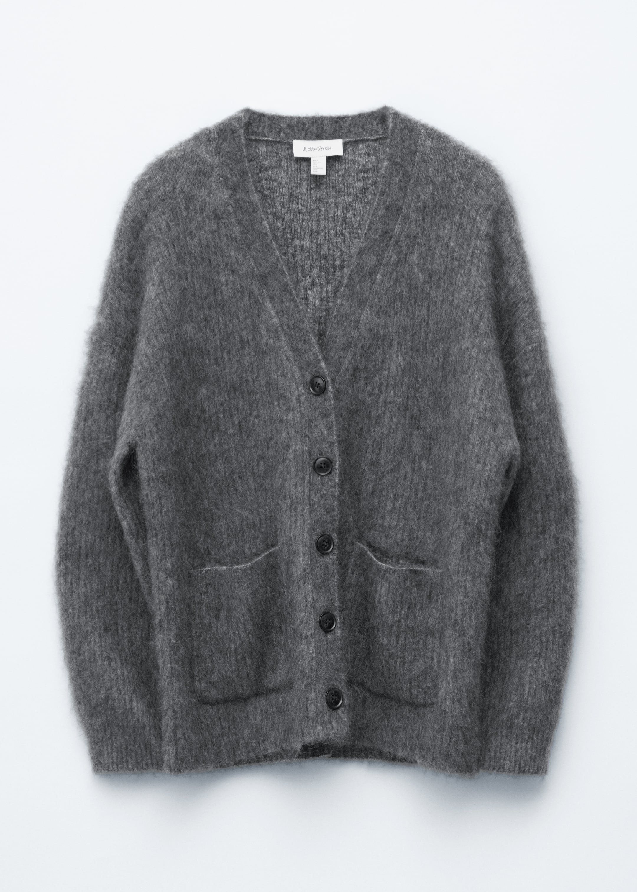 Visa större bild: Oversized cardigan i mohairblandning - Mörkgrå - DAM | H&M FI 5